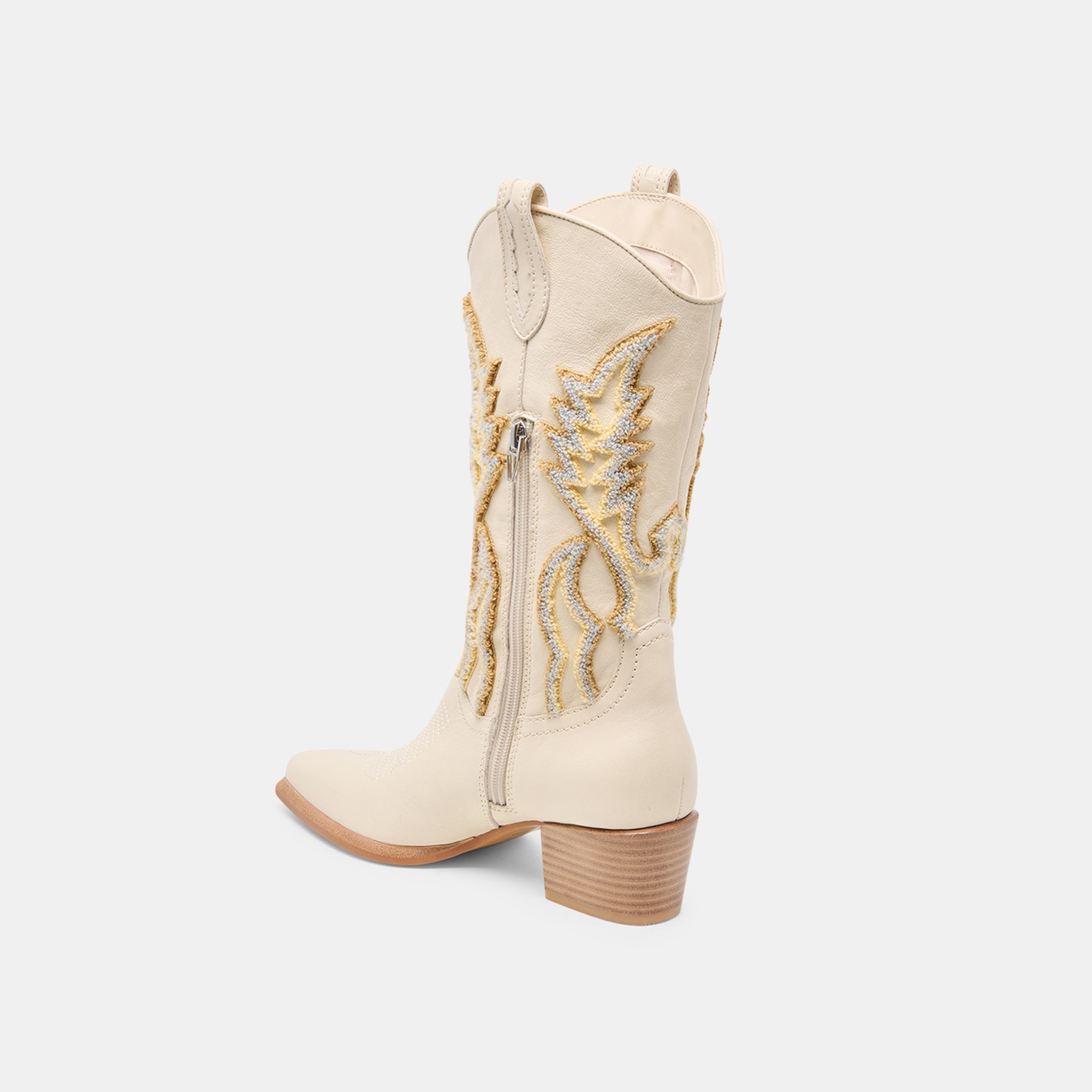 VILA BOOTS Women's Ivory Leather Ankle Boots - Stylish & Comfortable for Fall, Winter, and Casual Outfits