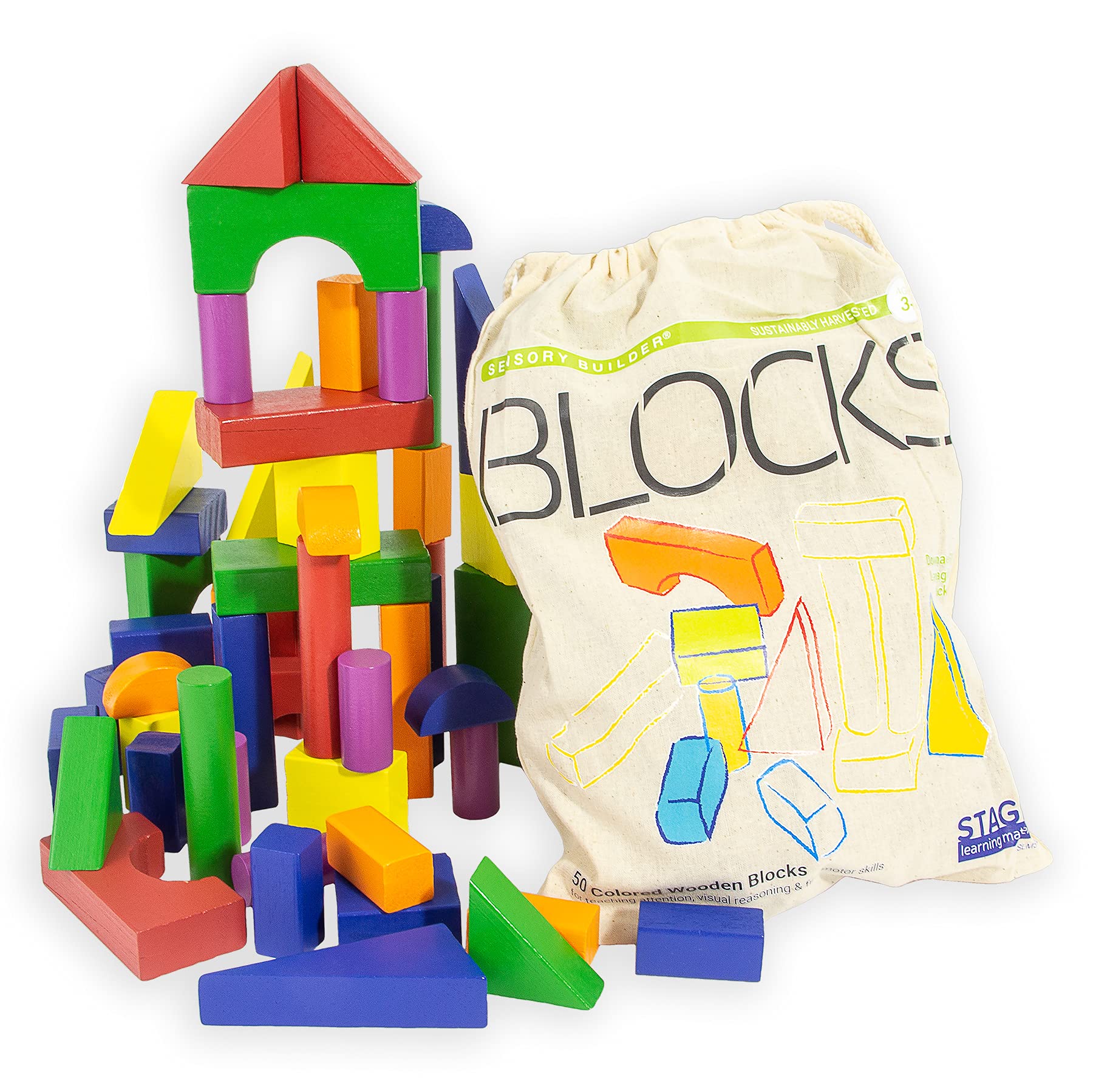 Language Builder Blocks Kit for Autism & Preschool - 120 Flashcards, 40 Wood Blocks, iPad App - Pretend Play & Learning Activities