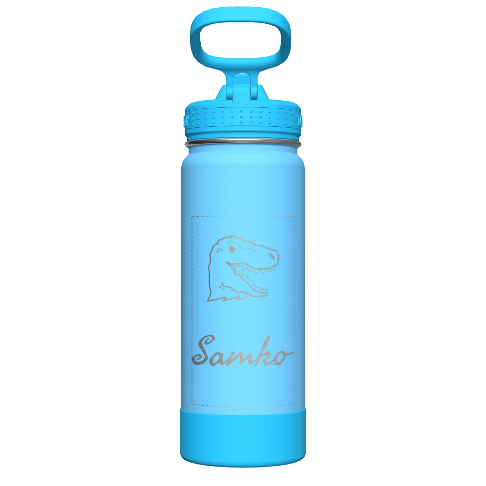 Glow in The Dark Water Bottle with Straw Lid for Active Kids - Customizable Name - Perfect for School, Sports & Outdoor Adventures