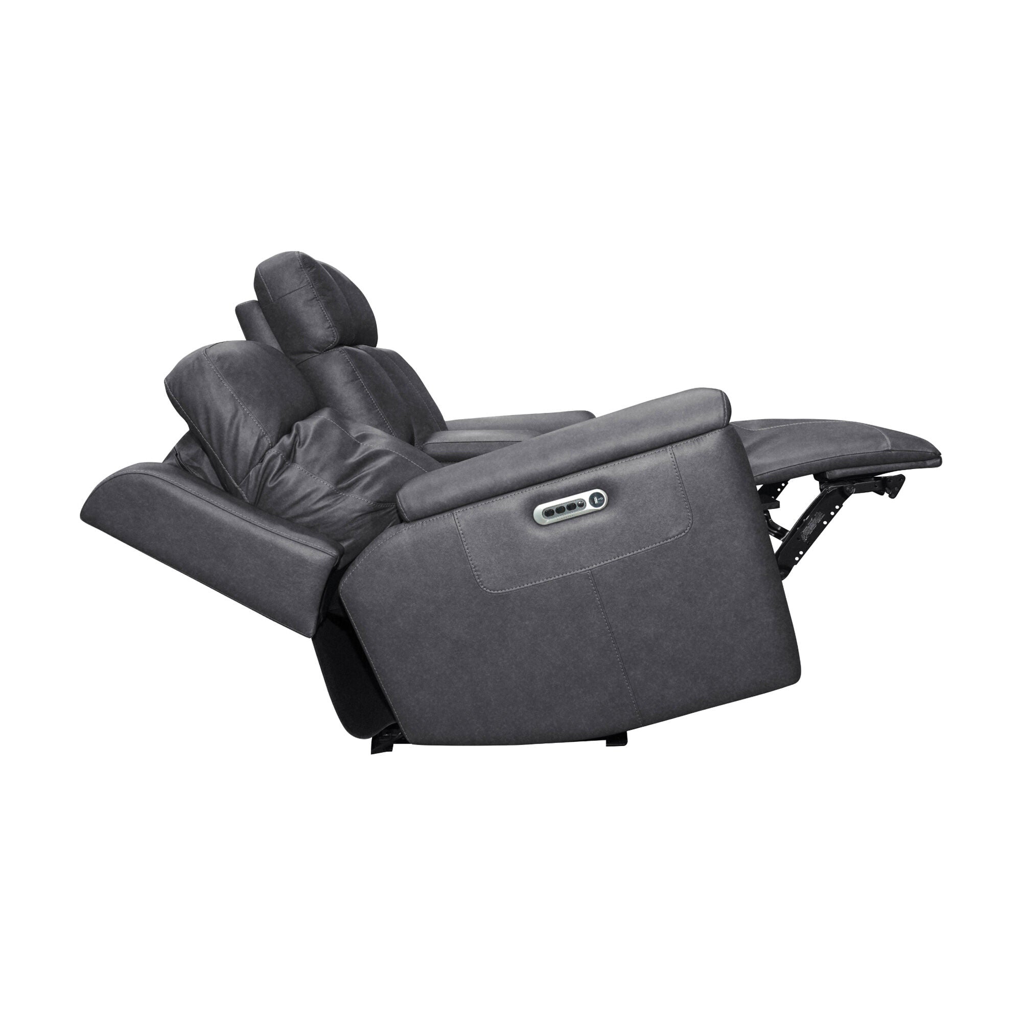 Amelia Power Reclining Console Loveseat with Power Headrests & Lumbar Support - Modern Electric Recliner Sofa for Living Room, Home Theater & Relaxation