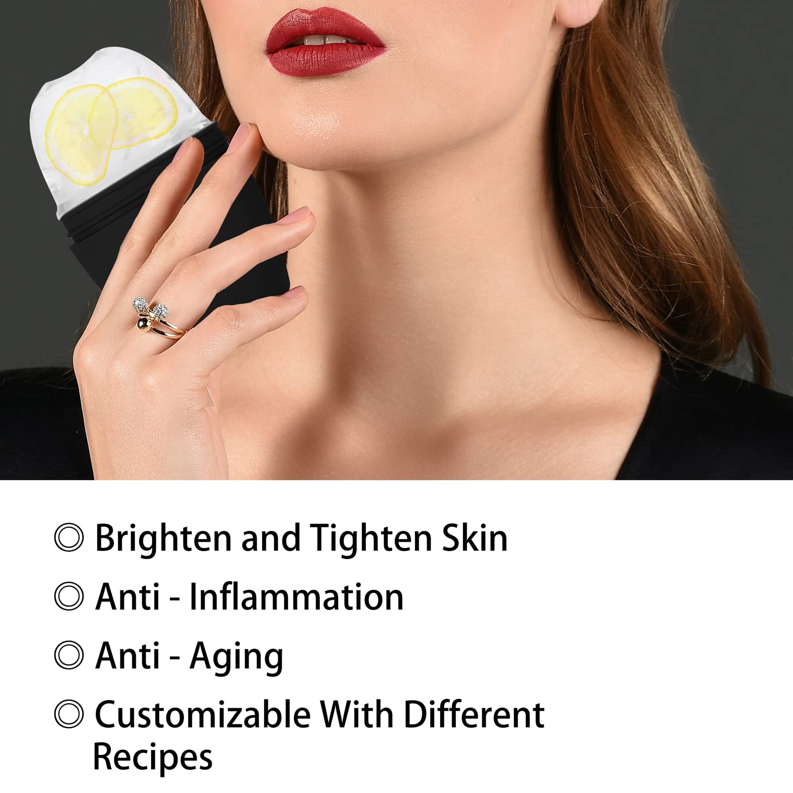 Qewro Silicone Ice Roller for Face & Neck – Reusable Cold Therapy Facial Roller to Reduce Puffiness, Fine Lines & Wrinkles | Dark Circles & Pore Minimizer | Skin Tightening & Soothing (Black) – Perfect for Morning Routine, Post-Workout Recovery & Spa-Like Skincare at Home
