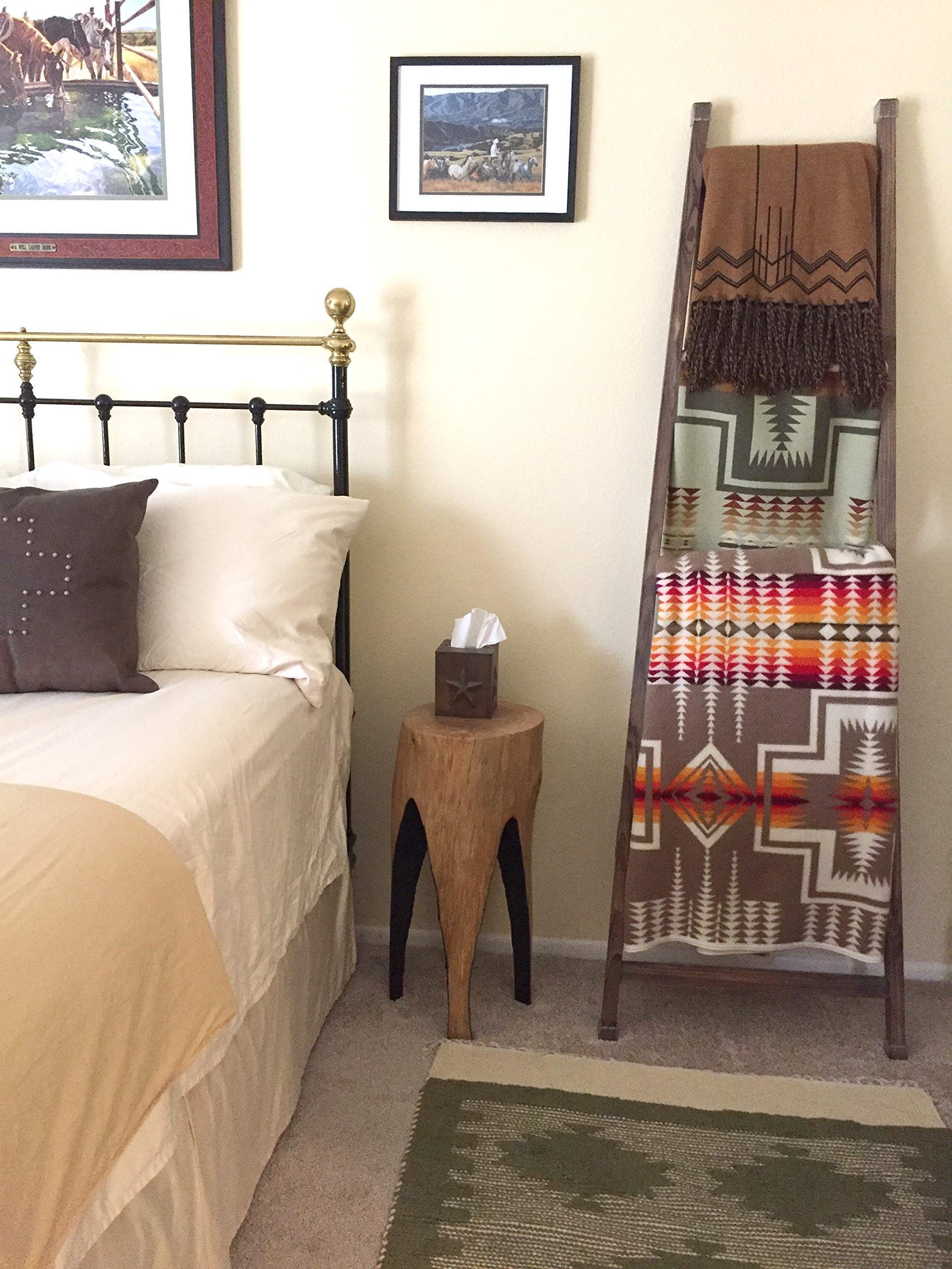 Rustic Ski Lodge Nightstand - Handcrafted Barn Wood Stump Table with Round Top for Bedroom, Cabin & Farmhouse Decor