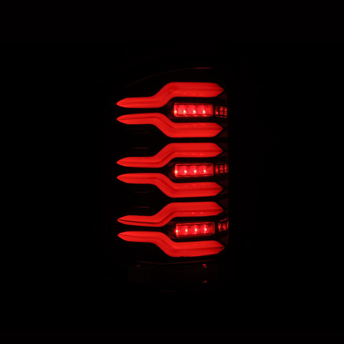 14-18 GMC Sierra 1500/2500HD/3500HD LUXX Series LED Tail Lights Alpha Black - High Performance LED Brake Lights for Truck & Off-Road Driving