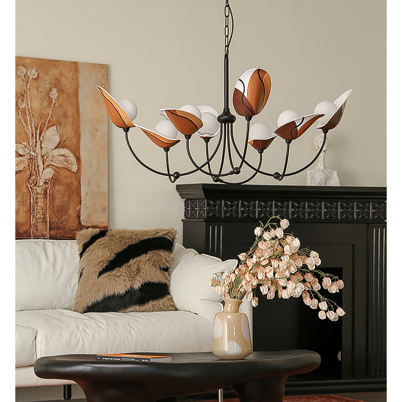 Florea Bloom Chandelier - Elegant Floral Crystal Ceiling Light Fixture for Dining Room, Bedroom & Living Room Decor | Perfect for Wedding, Home & Commercial Lighting