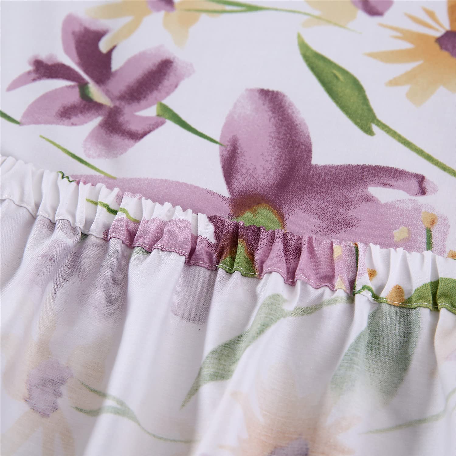 RYNGHIPY 4-Piece Farmhouse Style Floral Print Bed Sheet Set - 100% Egyptian Cotton Luxury Sheets - Full Size Bedding - Soft & Breathable for Home, Guest Room, or Vacation Rental