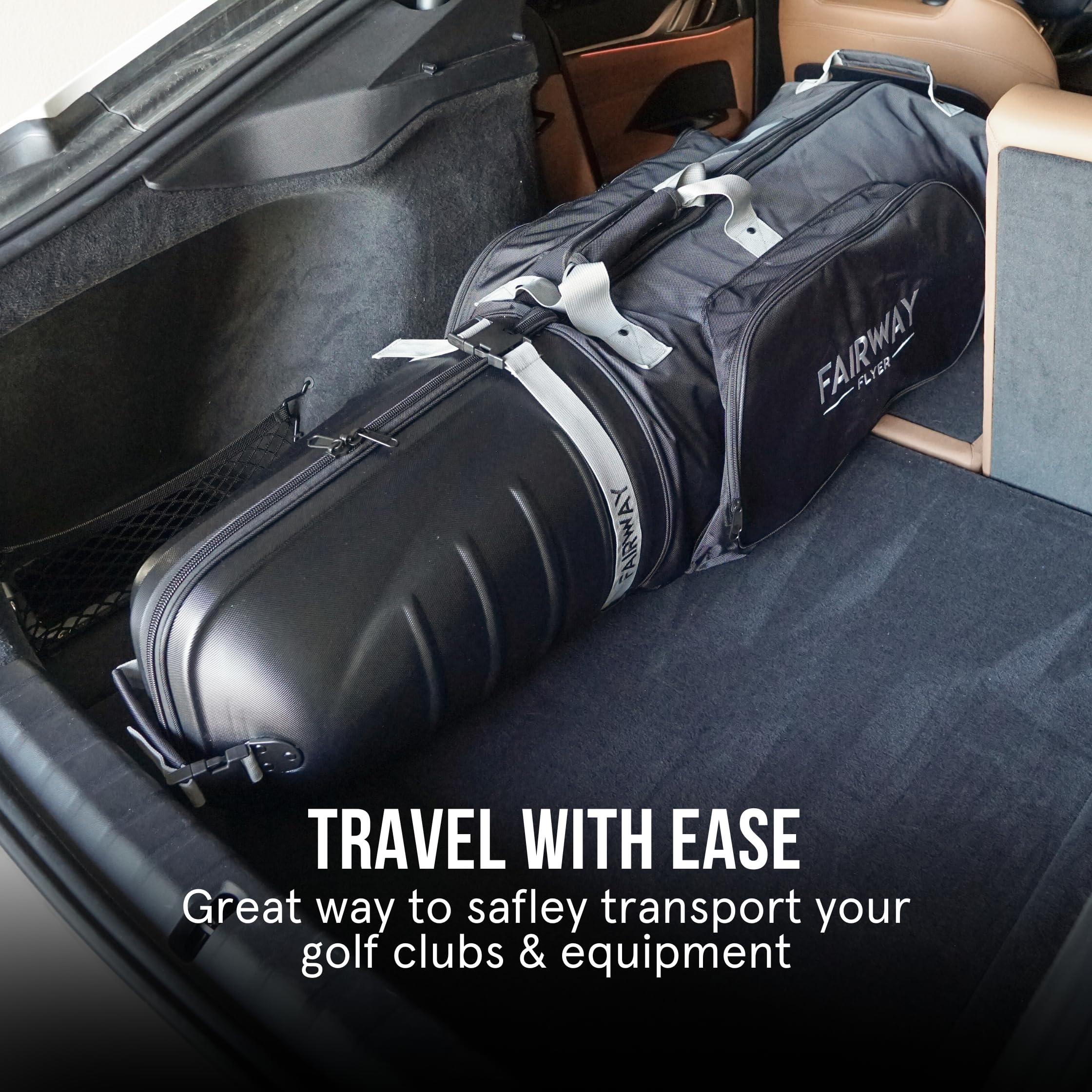 Premium Hard Shell Golf Travel Bag with Wheels - Foldable Airline Approved Golf Club Carrier - Durable & Easy to Maneuver with Dual Zippers & Storage Pockets - Universal Size for All Golf Clubs - Perfect for Air Travel & Golf Vacations