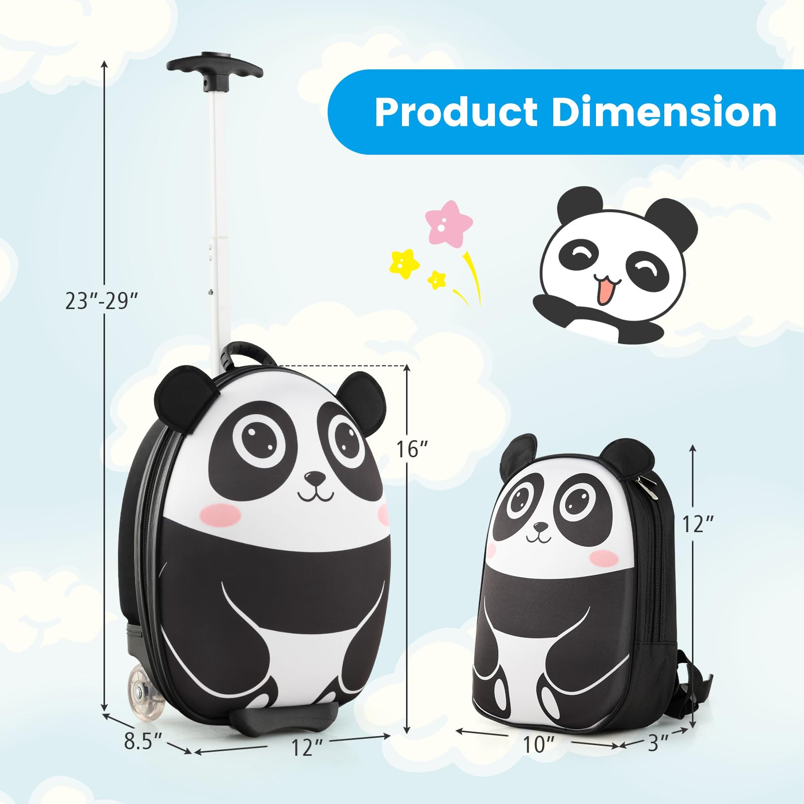 **Goplus 2-Piece Kids Carry-On Luggage Set – 16