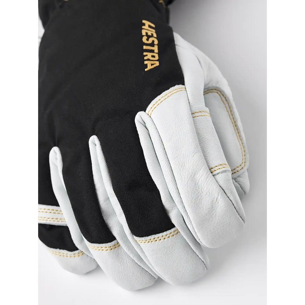 Hestra Army Leather Gore-Tex Ski Gloves - Waterproof, Windproof & Insulated for Extreme Cold Weather - Black | Perfect for Skiing, Snowboarding & Winter Outdoor Activities