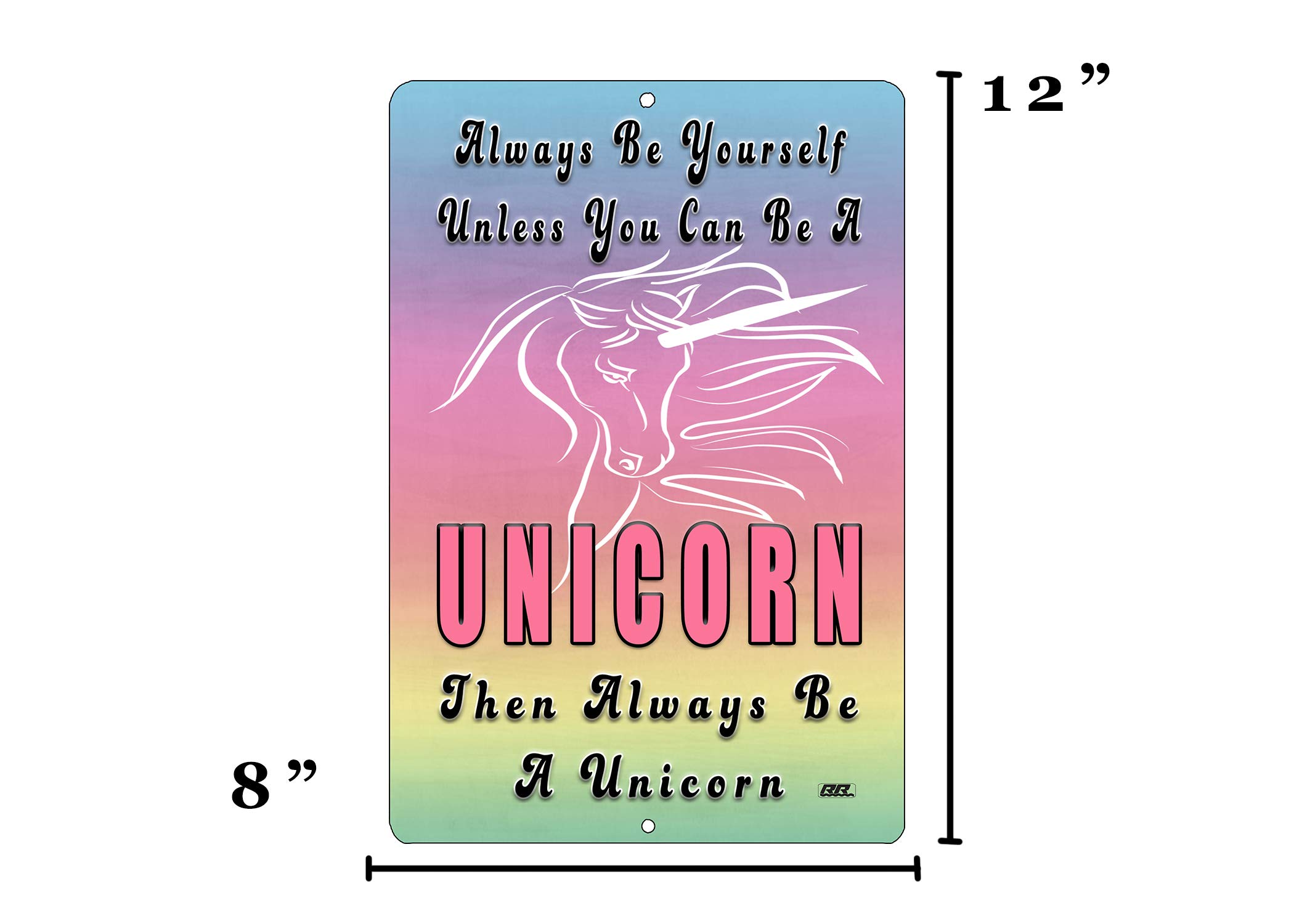 Funny Inspirational Metal Tin Sign for Girls - Unicorn Wall Art Decor for Bedroom, Door & Home - Perfect for Kids Room, Nursery, Playroom & Teen Girls' Space