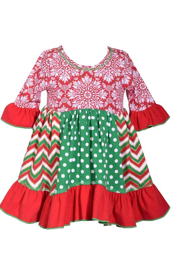 Bonnie Jean Baby Girl's Holiday Dress with Hair Bow - Christmas Party Outfit for Toddlers, Photo Shoot & Special Occasions