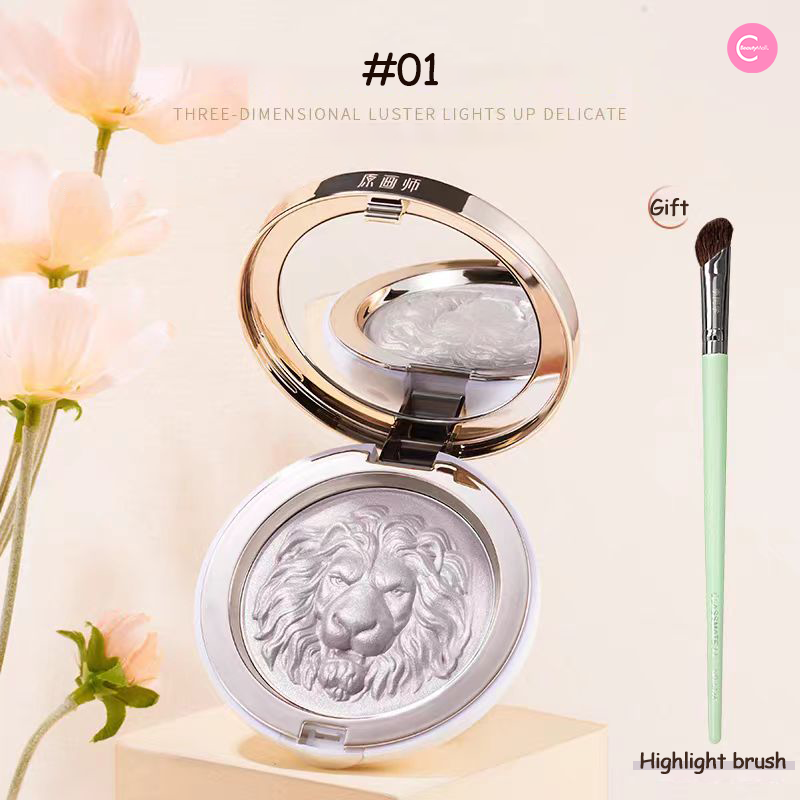 ORIGINAL ARTIST Lion Ginger Highlight Powder - Vegan & Cruelty-Free Shimmer Makeup for Cheeks & Face - Perfect for Everyday Glow & Special Occasions