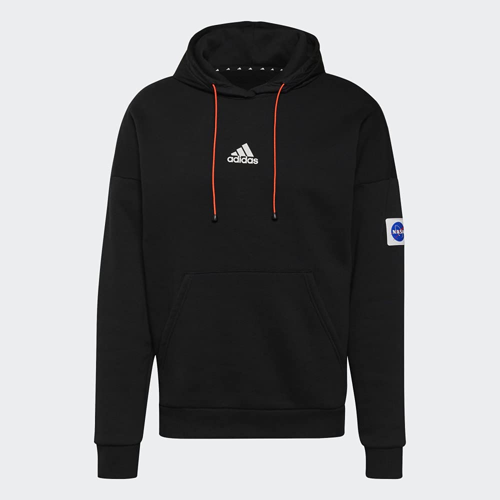 adidas Space Hoodie for Men - Comfortable XL Black Pullover Hooded Sweatshirt | Perfect for Gym, Running, Casual Wear & Outdoor Activities