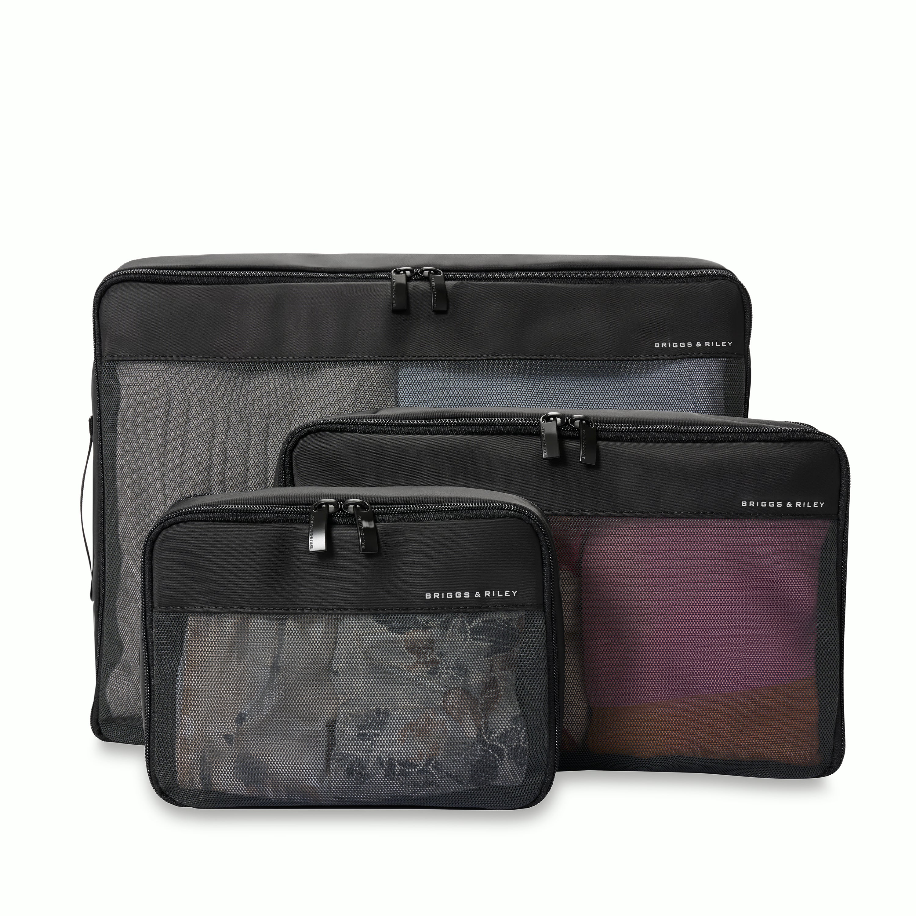 Briggs & Riley Travel Essentials Check In Packing Cube Set - 3-Piece Luggage Organizers for Suitcases | Perfect for Business Trips, Vacations & Weekend Getaways