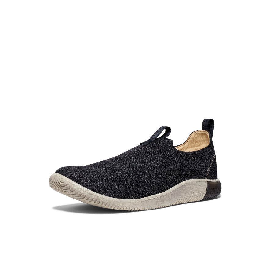 KNX Men's Slip-On Knit Sneakers - Black & Magnet Color | Comfortable Casual Shoes for Walking, Travel & Everyday Wear