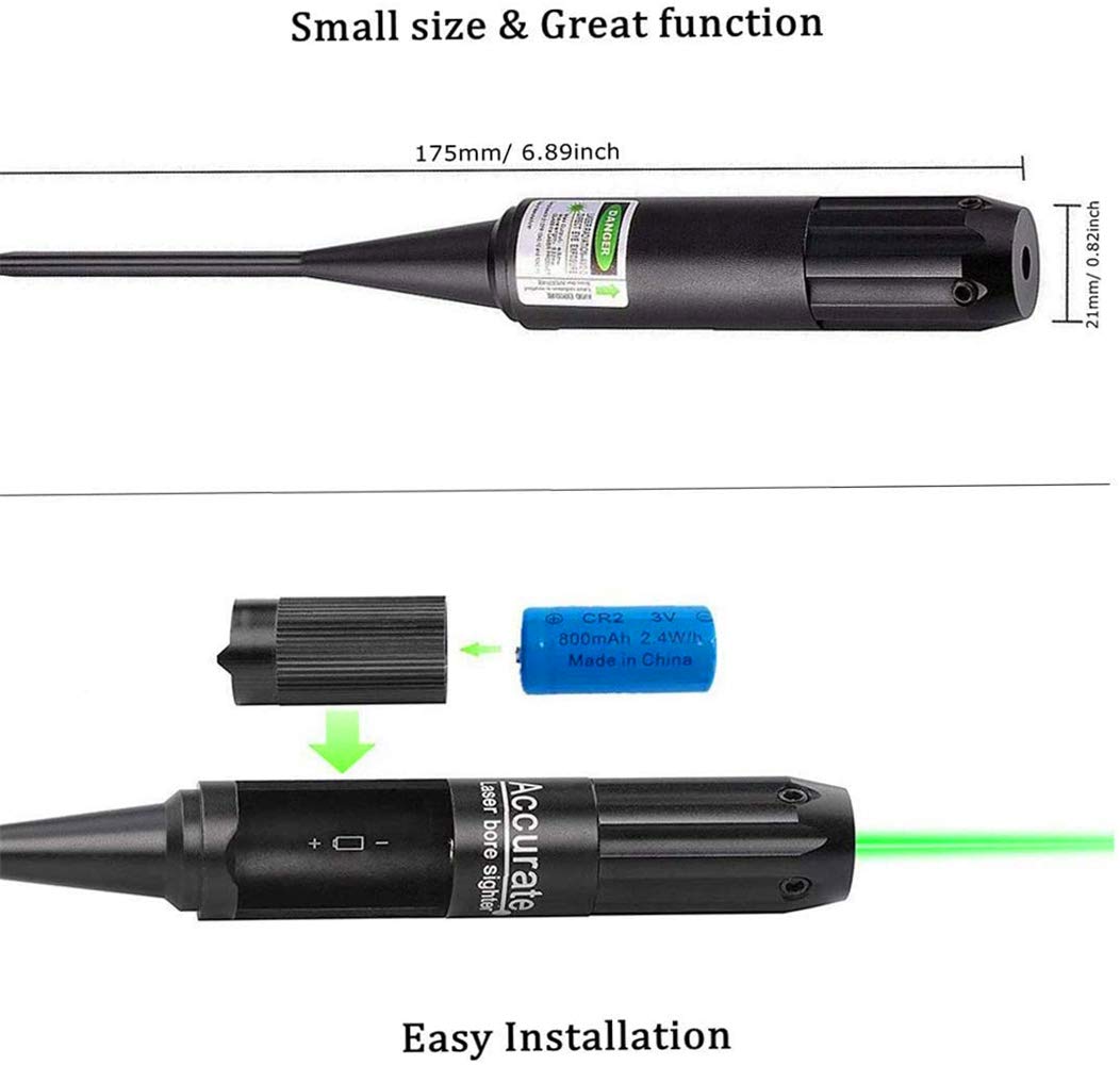 **Green Laser Bore Sight Kit for Hunting - Red & Green Boresighters for Rifle & Pistol Calibration | Perfect for Range Shooting & Hunting Scenarios**