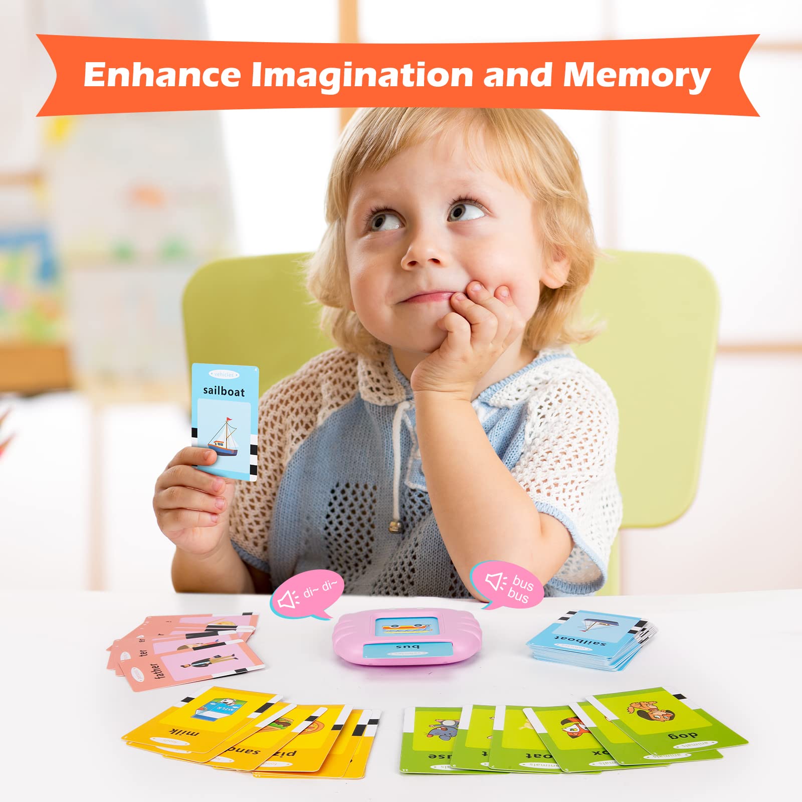 224 Sight Words Talking Flash Cards - Montessori Educational Learning Interactive Toddler Toys for Speech Therapy & Autism Sensory Development (Pink) | Perfect for Preschool Learning, Homeschooling & Special Needs Education