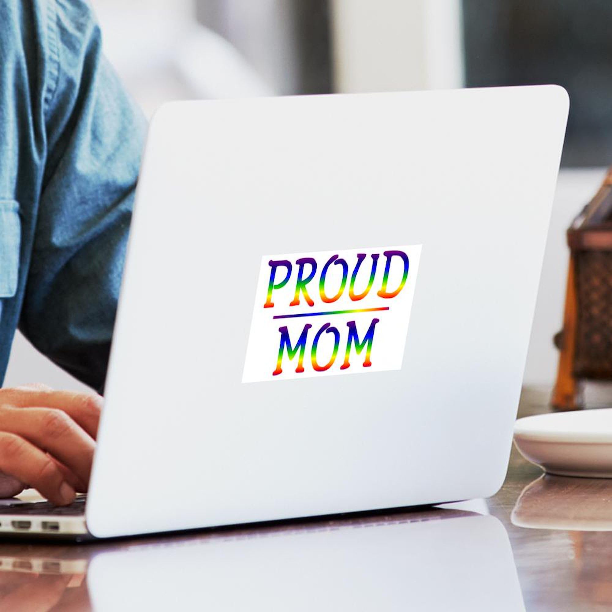 Proud Mom Rectangle Bumper Sticker - Waterproof Vinyl Car Decal for Windows, Laptops & Notebooks - Show Your Love on Vehicles, Laptops, and Home Decor