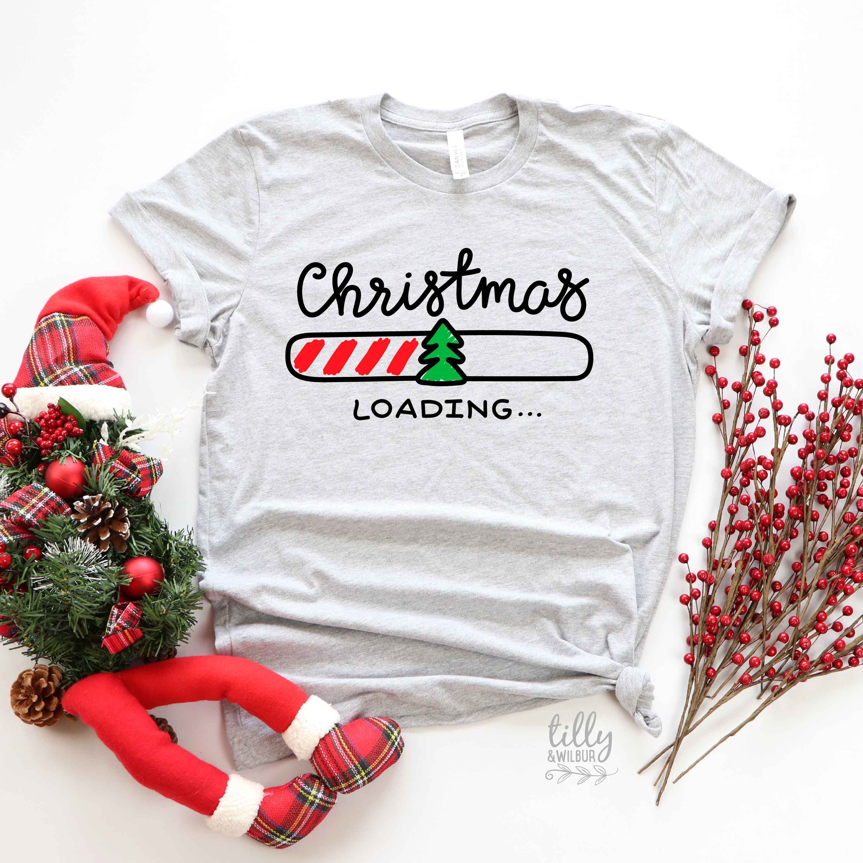 Christmas Loading T-Shirt - Festive Holiday Graphic Tee for Men & Women - Multiple Colors Available - Perfect for Xmas Parties & Gifts