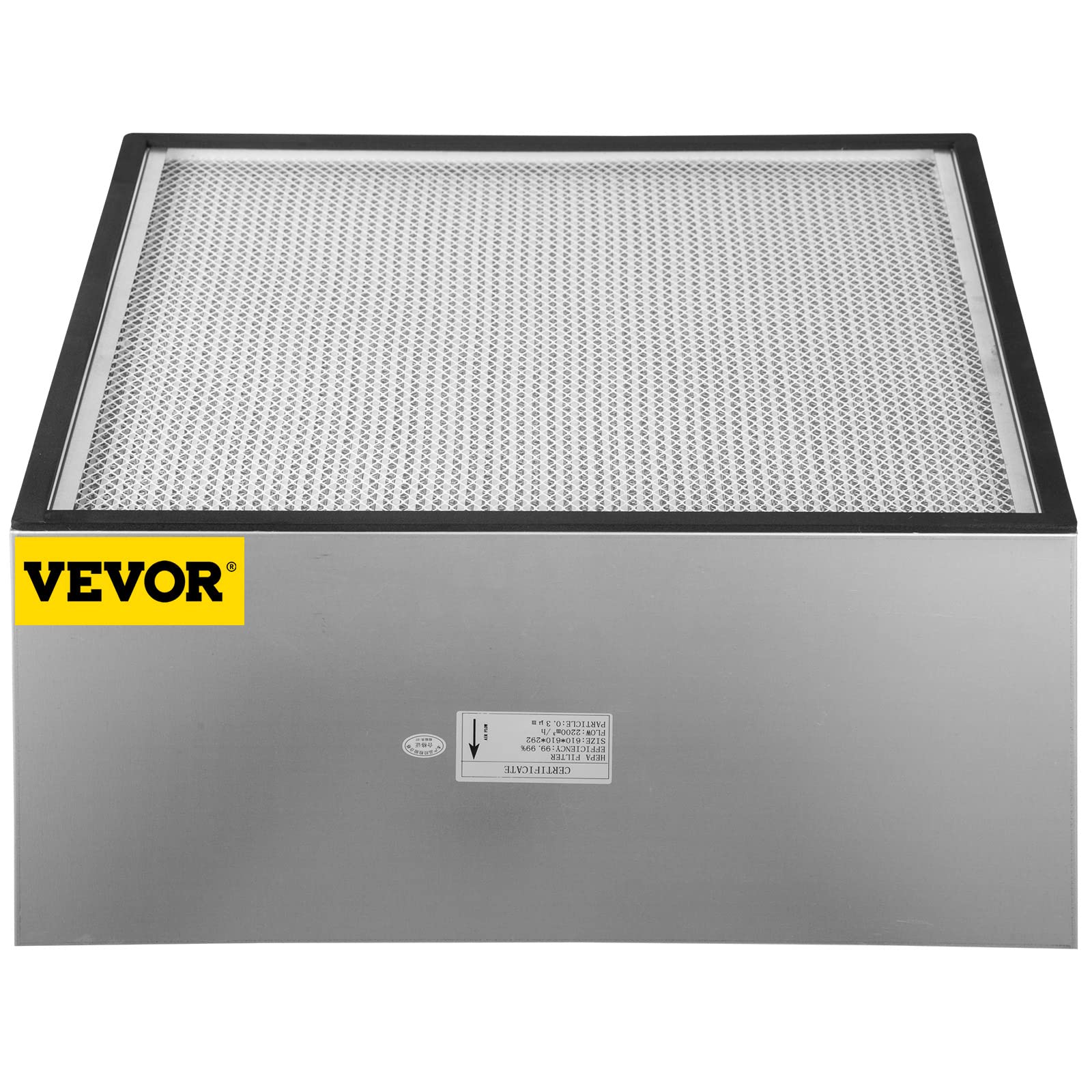 VEVOR 24x24x11.5 Inch HEPA Air Filter Replacement - 99.97% Efficiency Pleated Air Scrubber with Galvanized Frame, Compatible with Novair 2000 - Perfect for Home, Office and Commercial Air Purification Systems