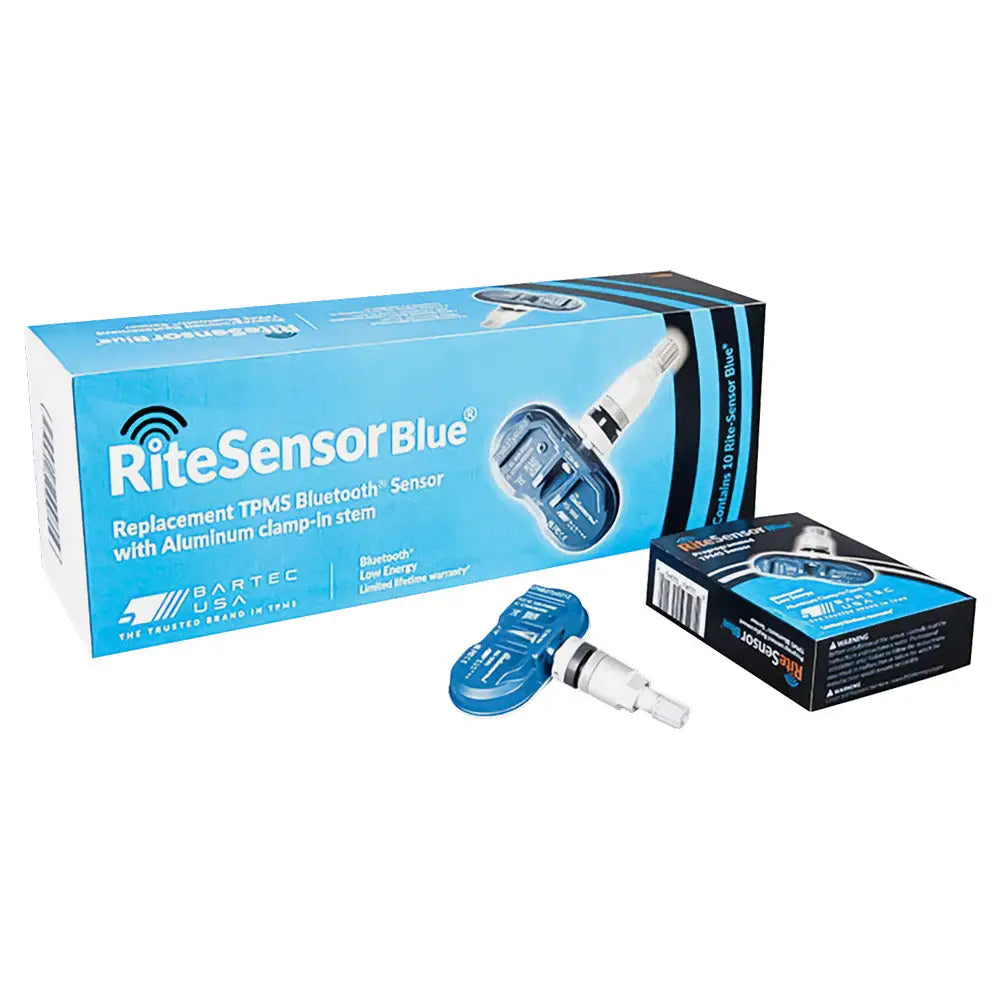 Bartec Rite Sensor Blue - 10 Pack Bluetooth TPMS Sensors for Tesla & Electric Vehicles | Tire Pressure Monitoring System | Easy Installation for Model S/3/X/Y | Road Trip & Daily Commute Safety