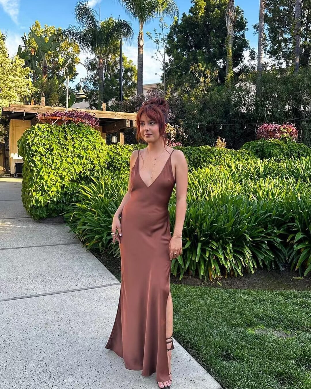 Elegant Deep V Neck Sheath Long Prom Dress with High Slit - J2705 | Perfect for Evening Gala, Homecoming, and Formal Events