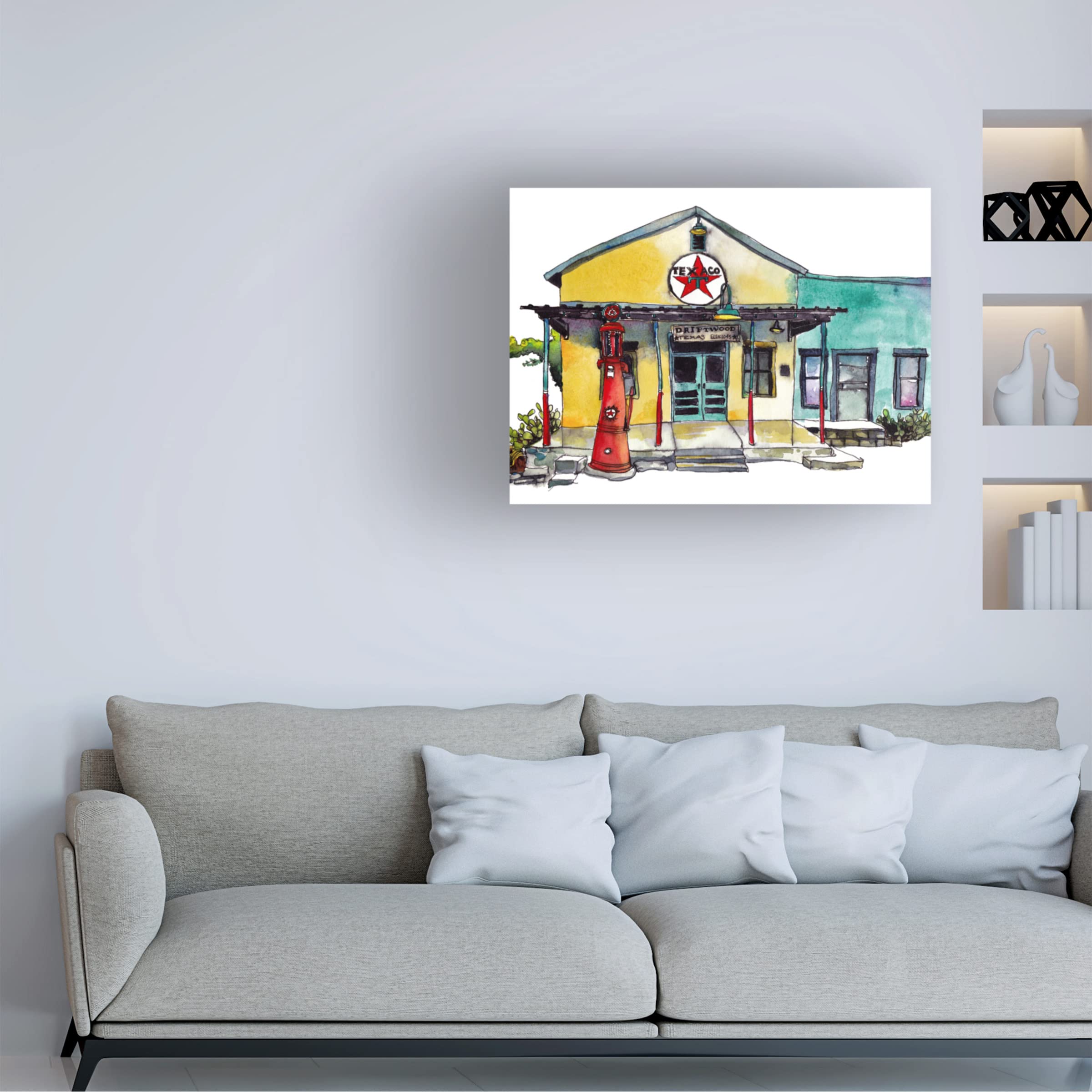 Paul McCreery Urban Points of Interest I Canvas Wall Art Print - Modern Cityscape Painting for Living Room, Office & Home Decor