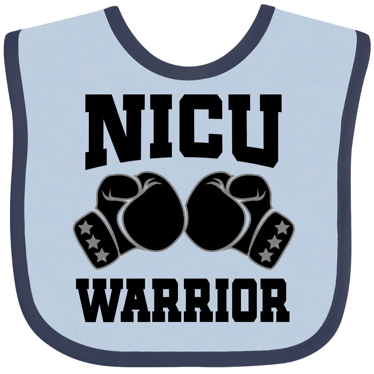 Inktastic NICU Warrior Baby Boy Bib - Soft Cotton Feeding Bib for Newborns & Infants - Perfect for Hospital, Home, and Everyday Use