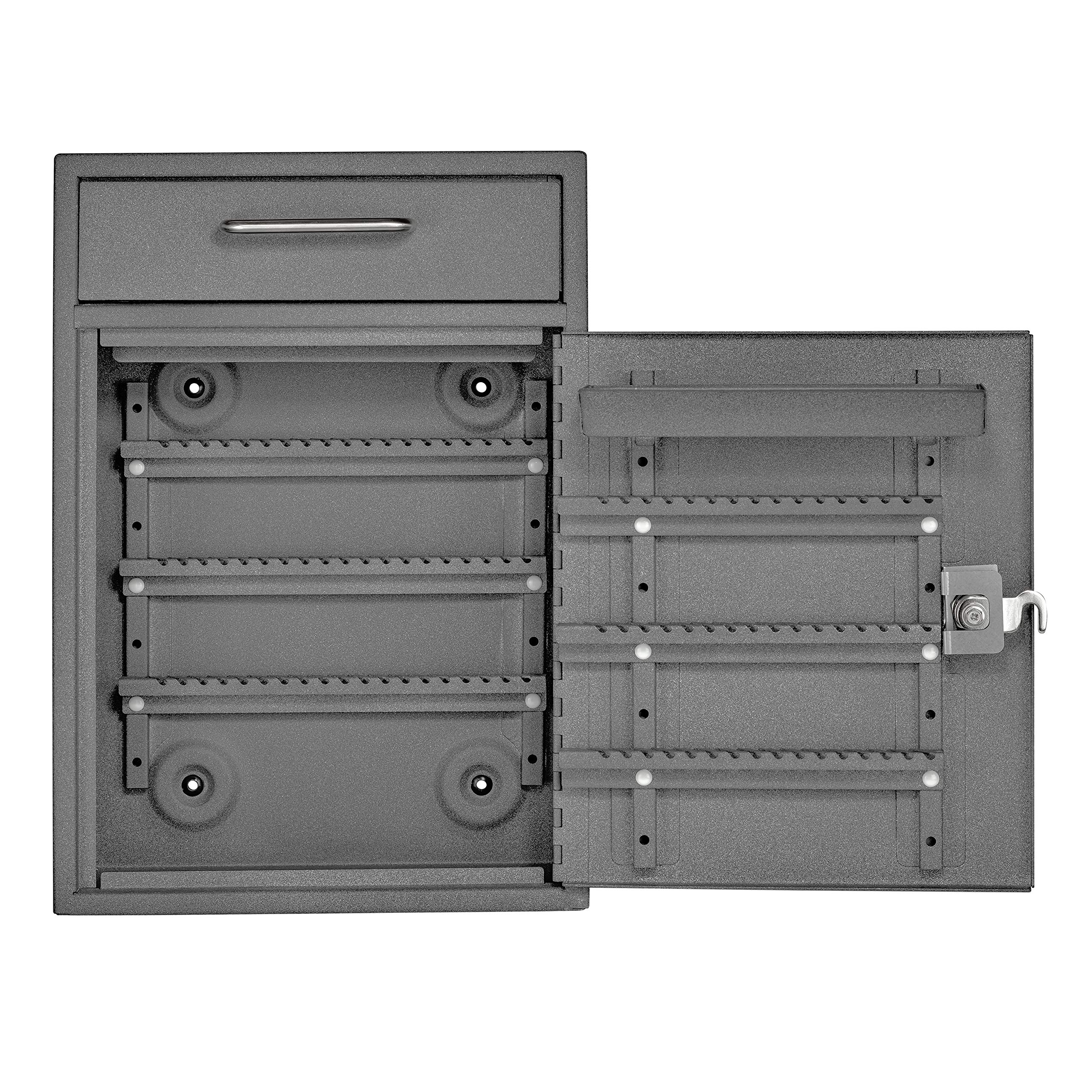 Mail Boss 8152 Key Boss - Heavy Duty Commercial Grade Steel High Security Adjustable Key Cabinet - 105 Position Key Organizer with Combination Lock - Granite Finish - Ideal for Offices, Hotels & Property Management Security