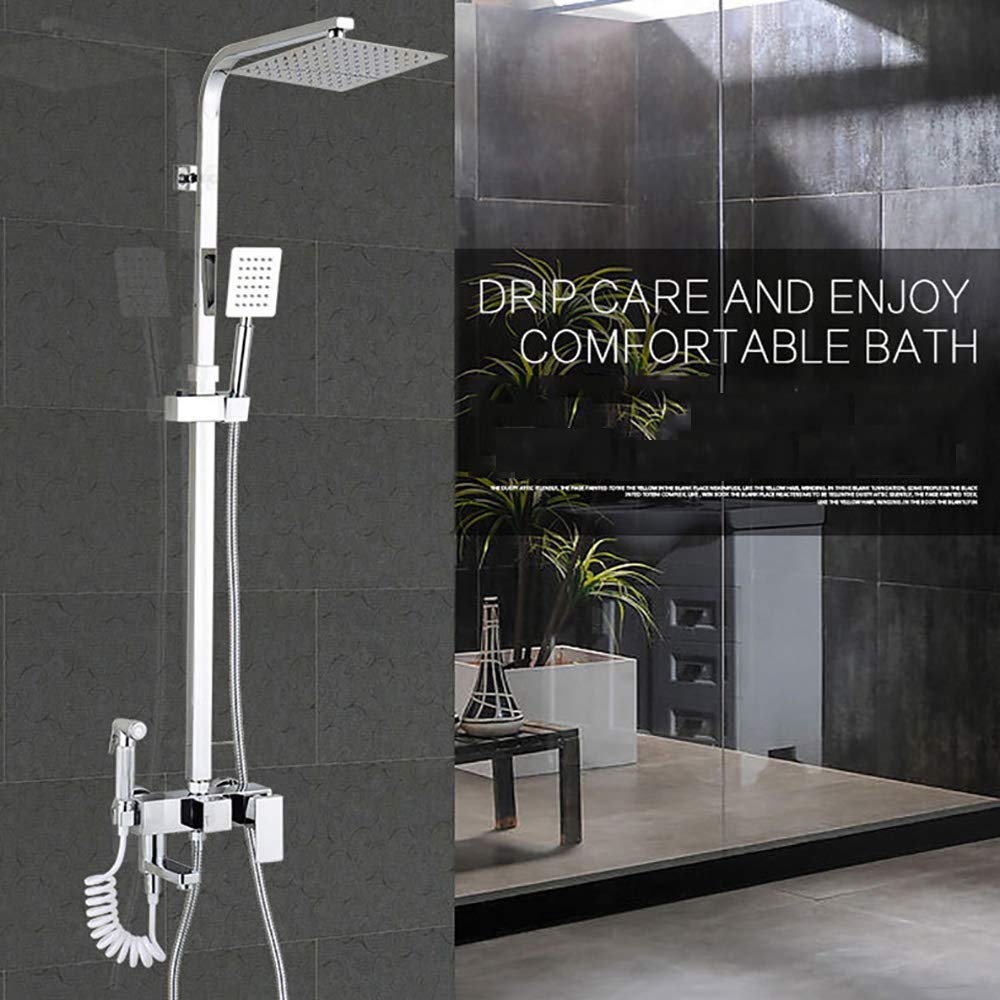 Premium Bath Shower Faucet Set - Wall Mounted Rain Mixer Shower Combo with Adjustable Shower Head, Handheld Shower & Tub Faucet for Modern Bathroom | Perfect for Spa-Like Experience, Luxury Home Renovation & Water-Saving Design