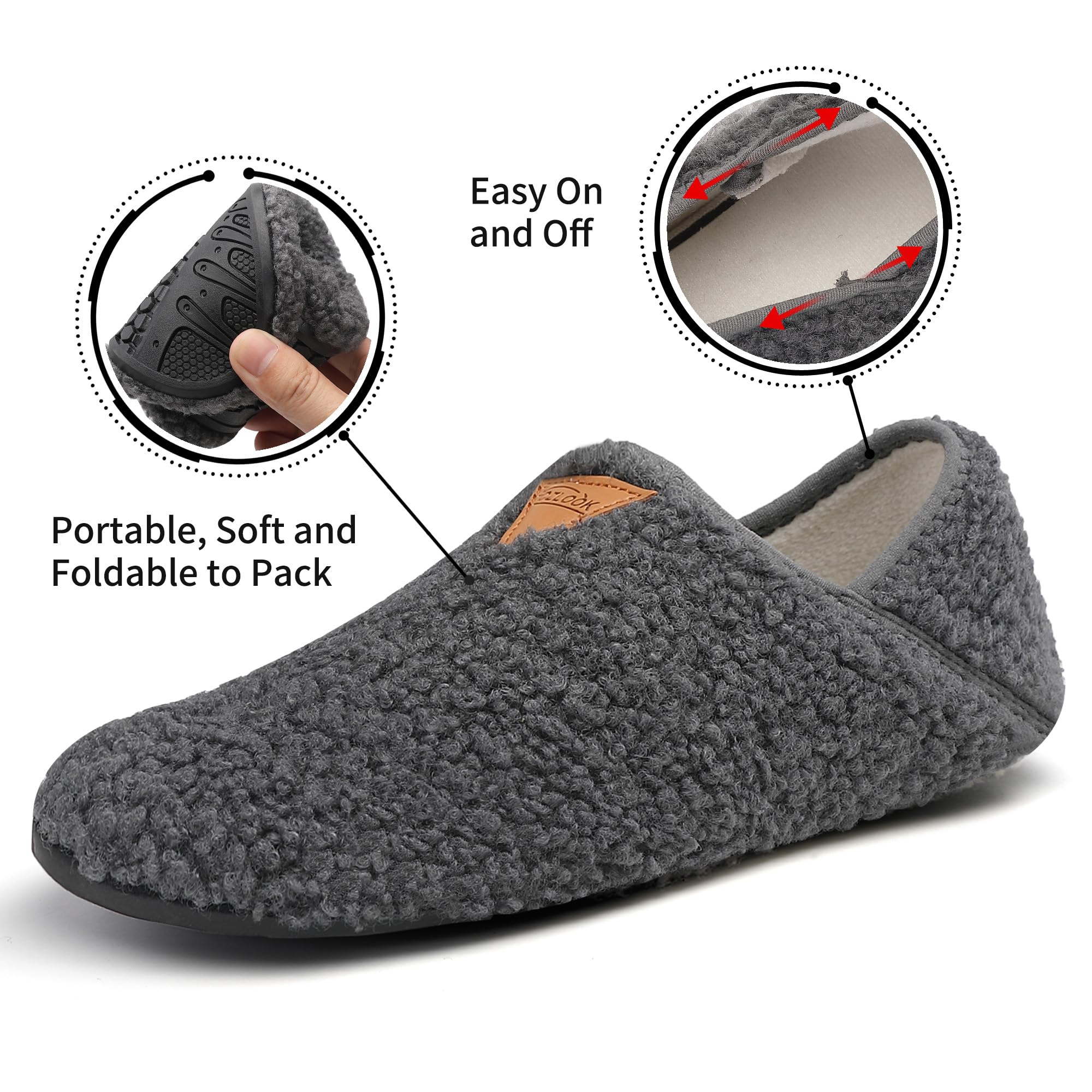 Comfortable Non-Slip House Slippers for Women & Men - Soft Indoor/Outdoor Slipper Socks with Anti-Skid Sole - Perfect for Home, Hospital, Travel & Relaxation