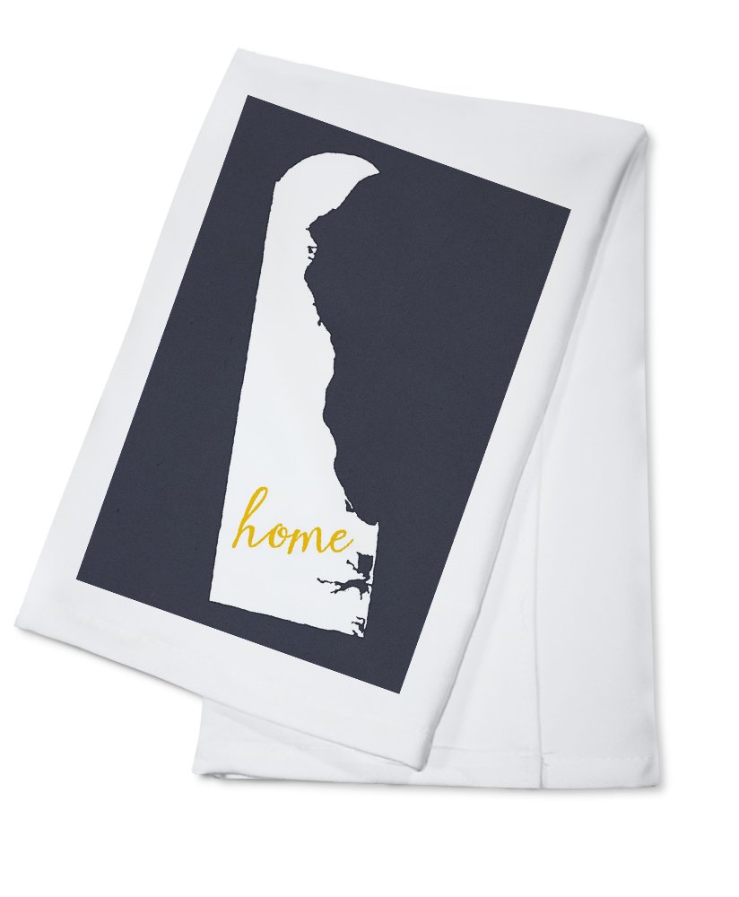 Delaware Home State White on Gray 100% Cotton Tea Towel - Decorative Hand Towel for Kitchen & Home - Perfect for Dish Drying, Gift Giving & Farmhouse Decor