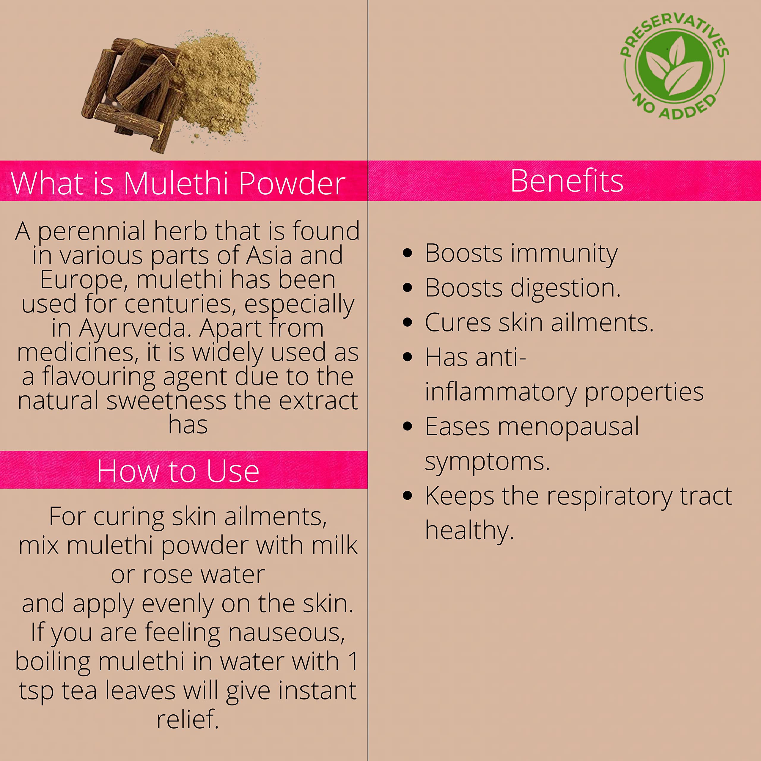 Organic Mulethi Powder 100% Natural Licorice Root Powder for Skin Care - 100g x 2 Pack - Brightens Skin, Reduces Dark Spots & Acne - Perfect for DIY Face Masks & Ayurvedic Beauty Treatments