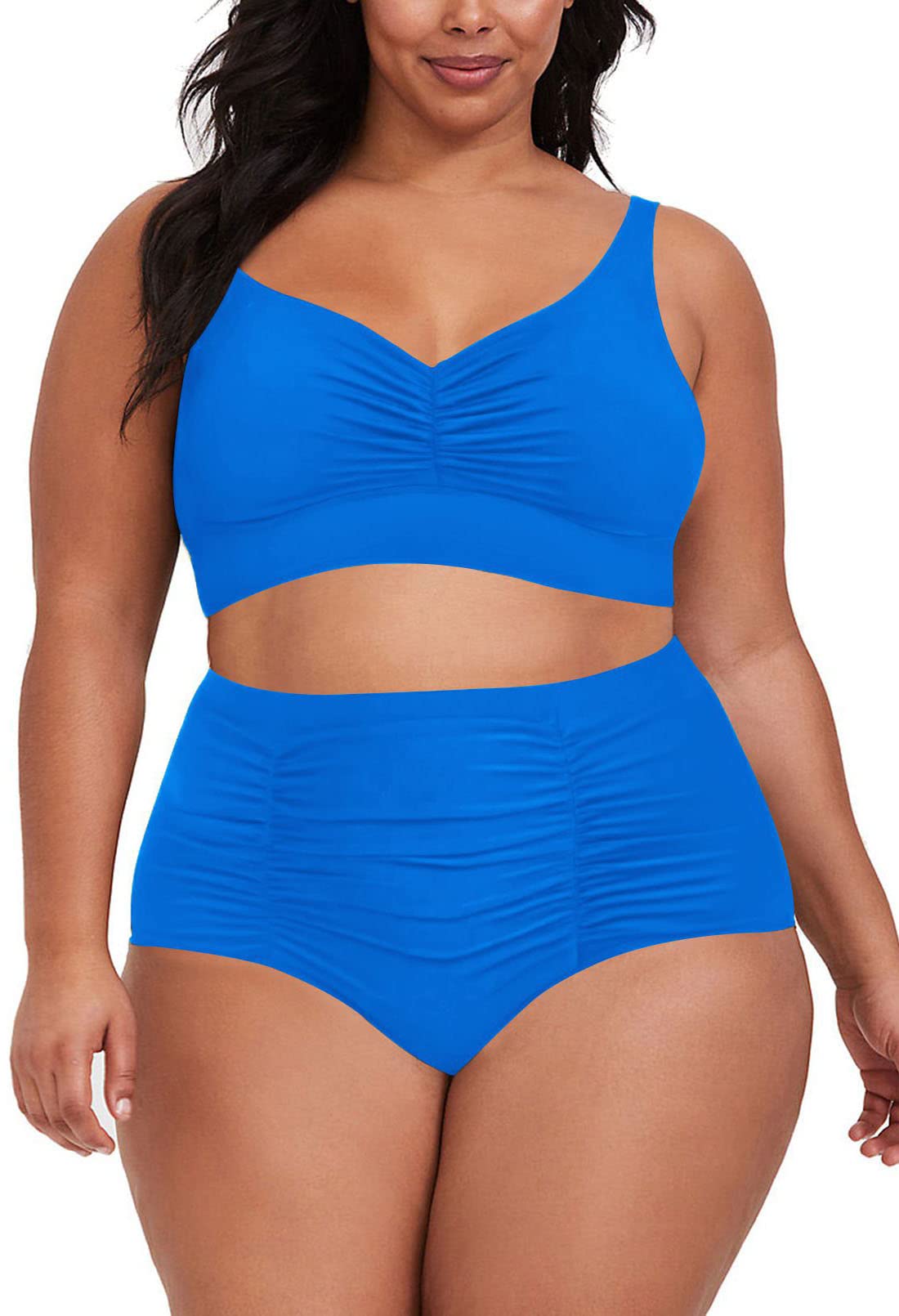 Plus Size High Waisted Bikini Set - Tummy Control Swimwear for Women | Beach & Pool