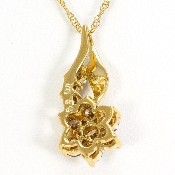 18K Yellow Gold Brown Diamond Pendant Necklace for Women - Elegant Jewelry Gift for Birthday, Anniversary & Special Occasions