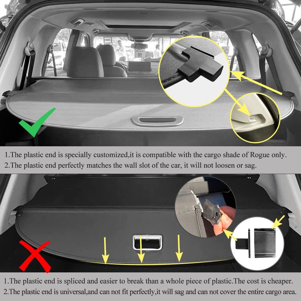Vesul Retractable Cargo Cover for Nissan Rogue 2021-2025 - Universal Trunk Security Shade, Anti-Peep Privacy Screen, Black Tonneau Cover - Perfect for Road Trips, Grocery Hauling & Protecting Valuables