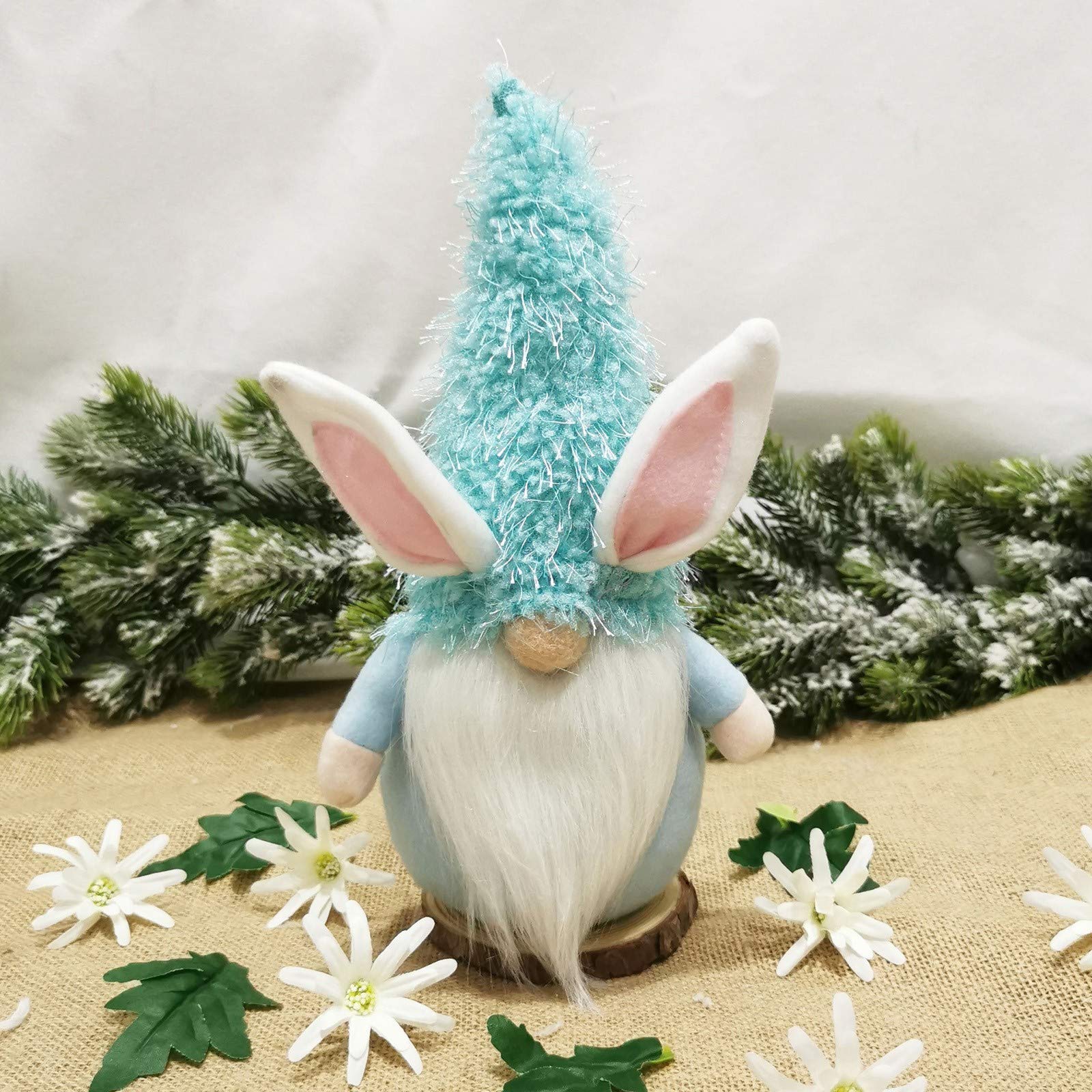 Easter Gnomes Plush Decor - Cute Faceless Bunny Doll with Cartoon Rabbit Shape, Holiday Home Decoration for Easter | Perfect Gift for Adults & Kids, Great for Easter Basket Stuffers, Party Favors, and Spring Home Decor (Blue)