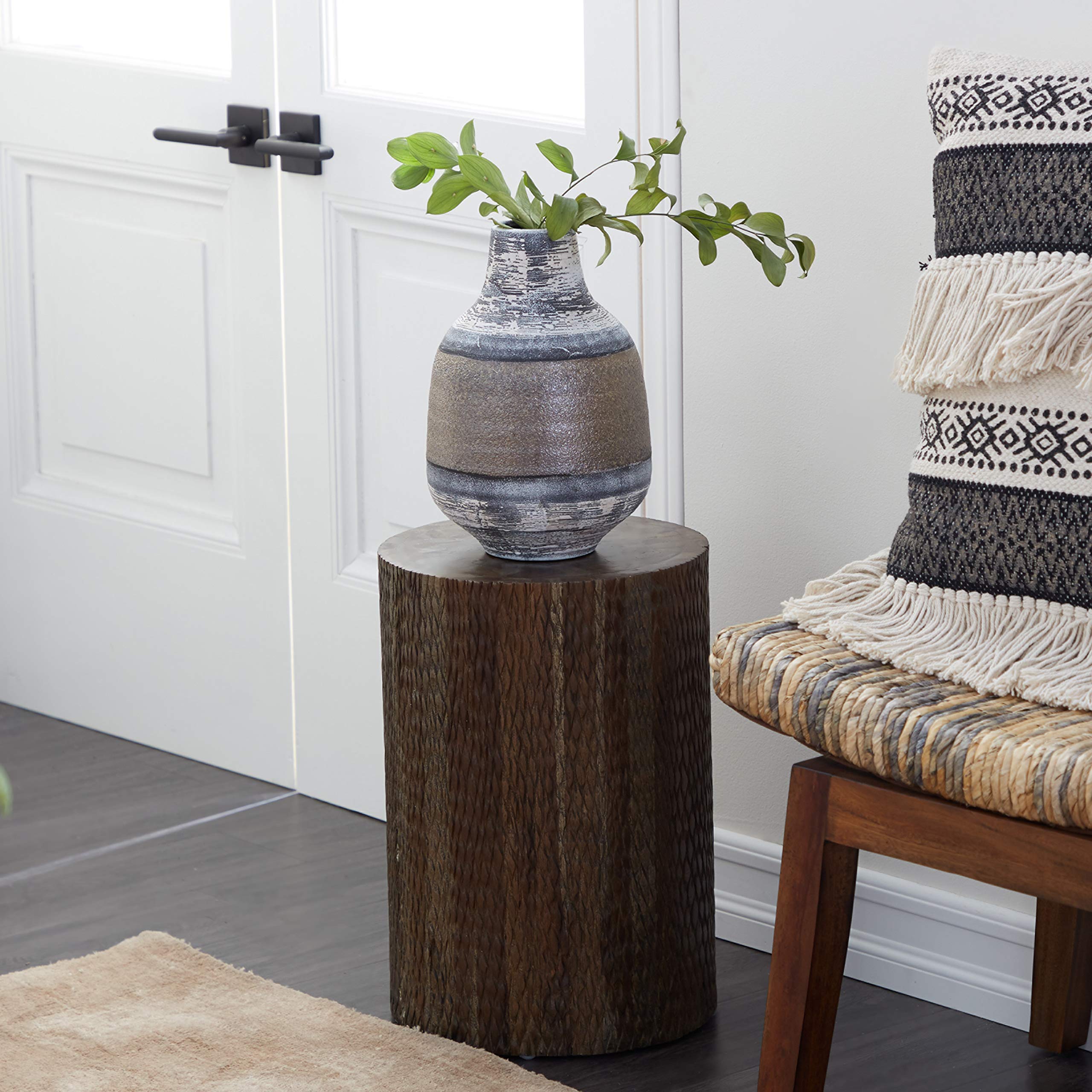 Handcrafted Teak Wood Accent Table - 12