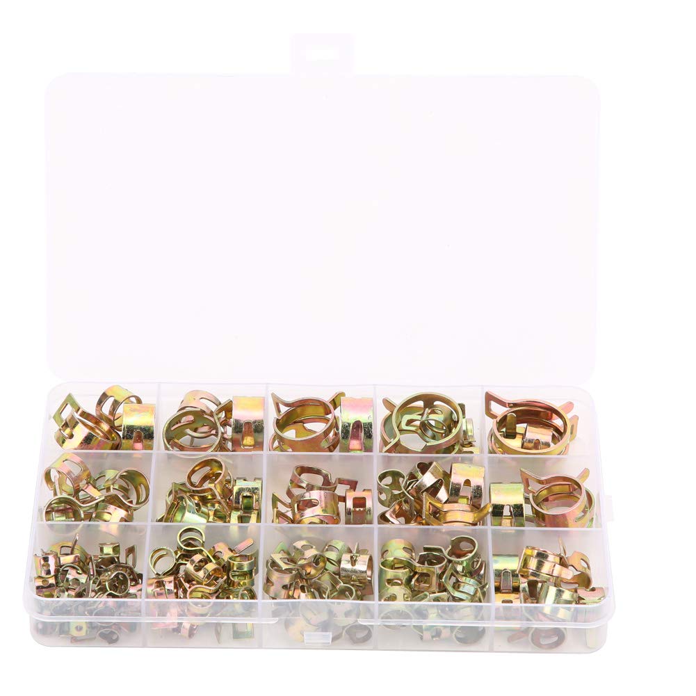 Premium 115Pcs Stainless Steel Hose Clamps - Heavy Duty Tube Clamp Fasteners for Air, Fuel & Water Pipes - Perfect for Automotive, Plumbing & Marine Applications