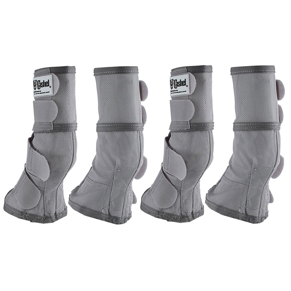 4 Pack Cashel Fly Prevention Warmblood Horse Leg Guard Cool Mesh Boots - Grey | Breathable & Lightweight for Summer Riding, Training & Show Jumping