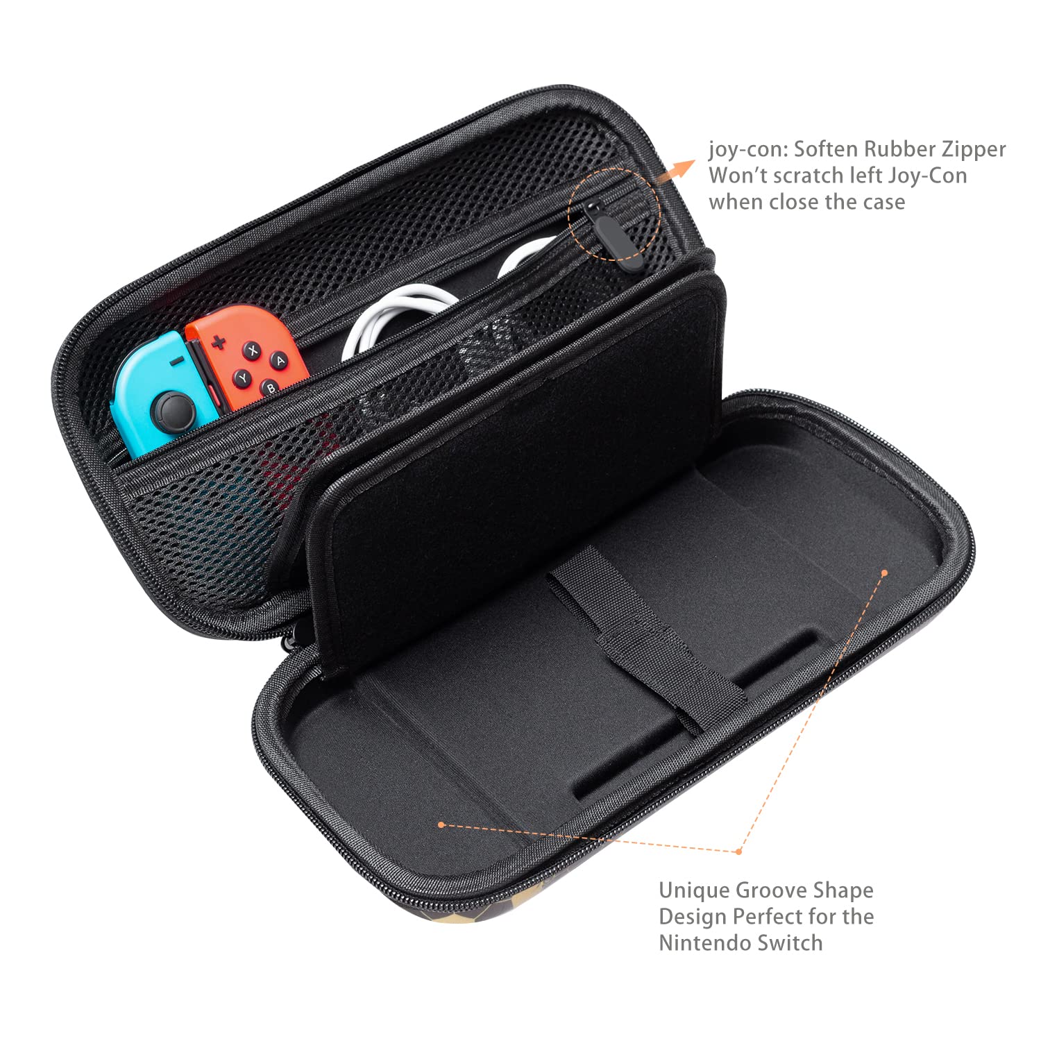Drodalala Nintendo Switch Carrying Case for OLED & 2017 Models - Protective Travel Case with 20 Game Card Slots, Dockable Design & Joy-Con Storage - Perfect for Girls, Travel, Gaming Parties & On-the-Go Protection