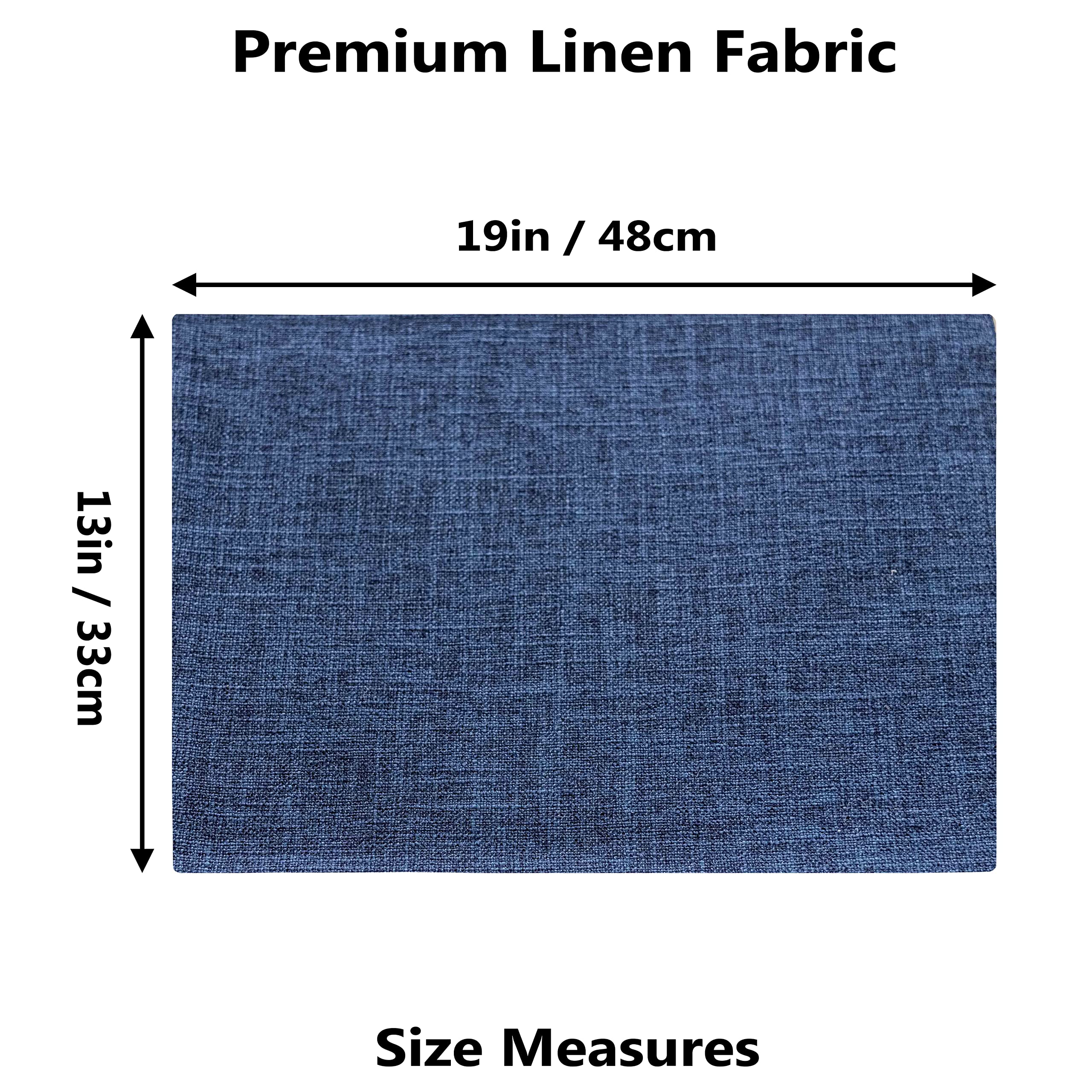 Premium Linen Placemats Set of 6 - Heat Resistant Blue Table Mats for Dining & Kitchen - Stylish Indigo Home Decor for Everyday Meals & Dinner Parties