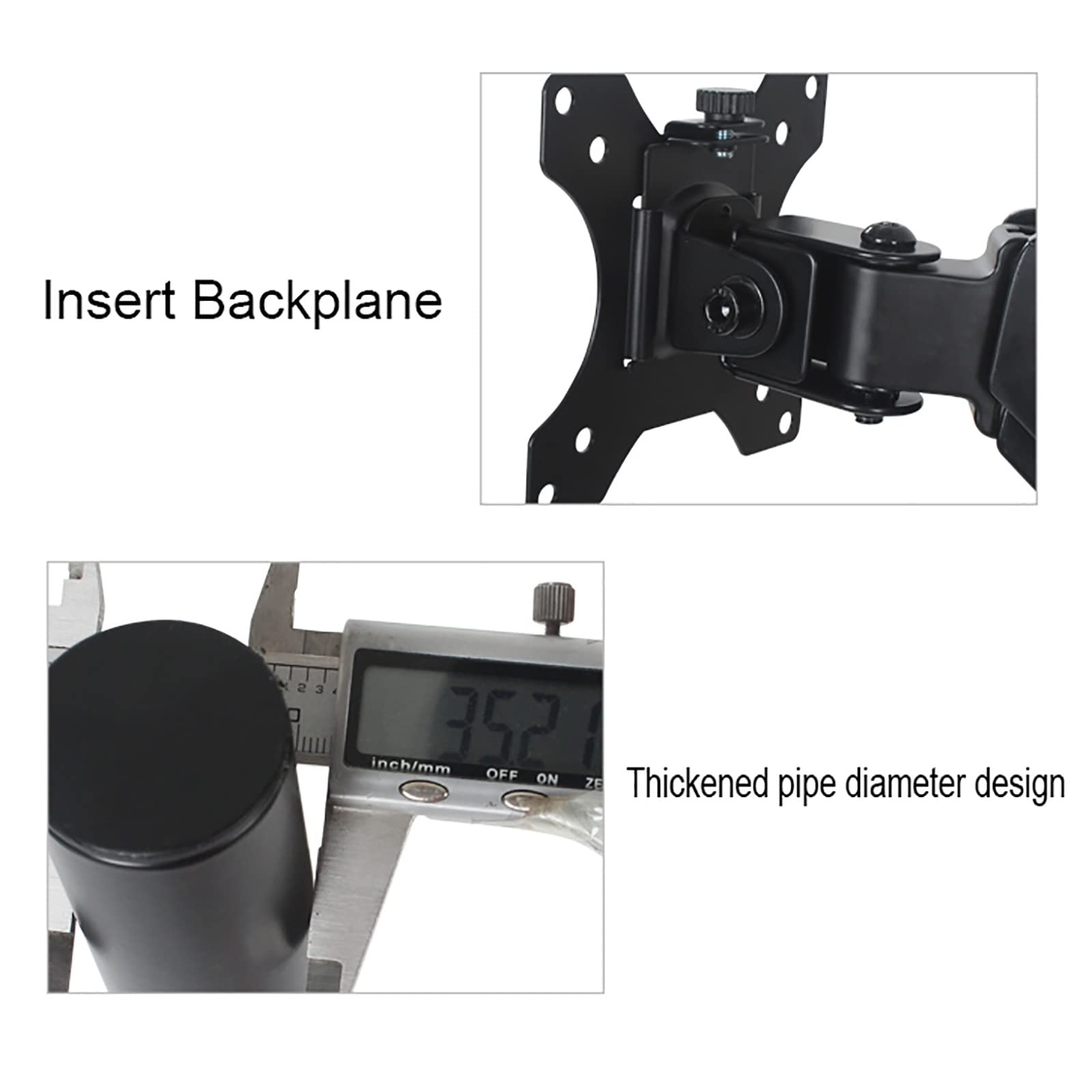Adjustable Dual Monitor Stand for 17-32 Inch Screens - Heavy Duty Gas Spring Monitor Arm with VESA 75x75/100x100mm Mount - Supports Up to 17.6lbs/8kg per Monitor - Perfect for Home Office, Gaming Setup & Workstation Ergonomics