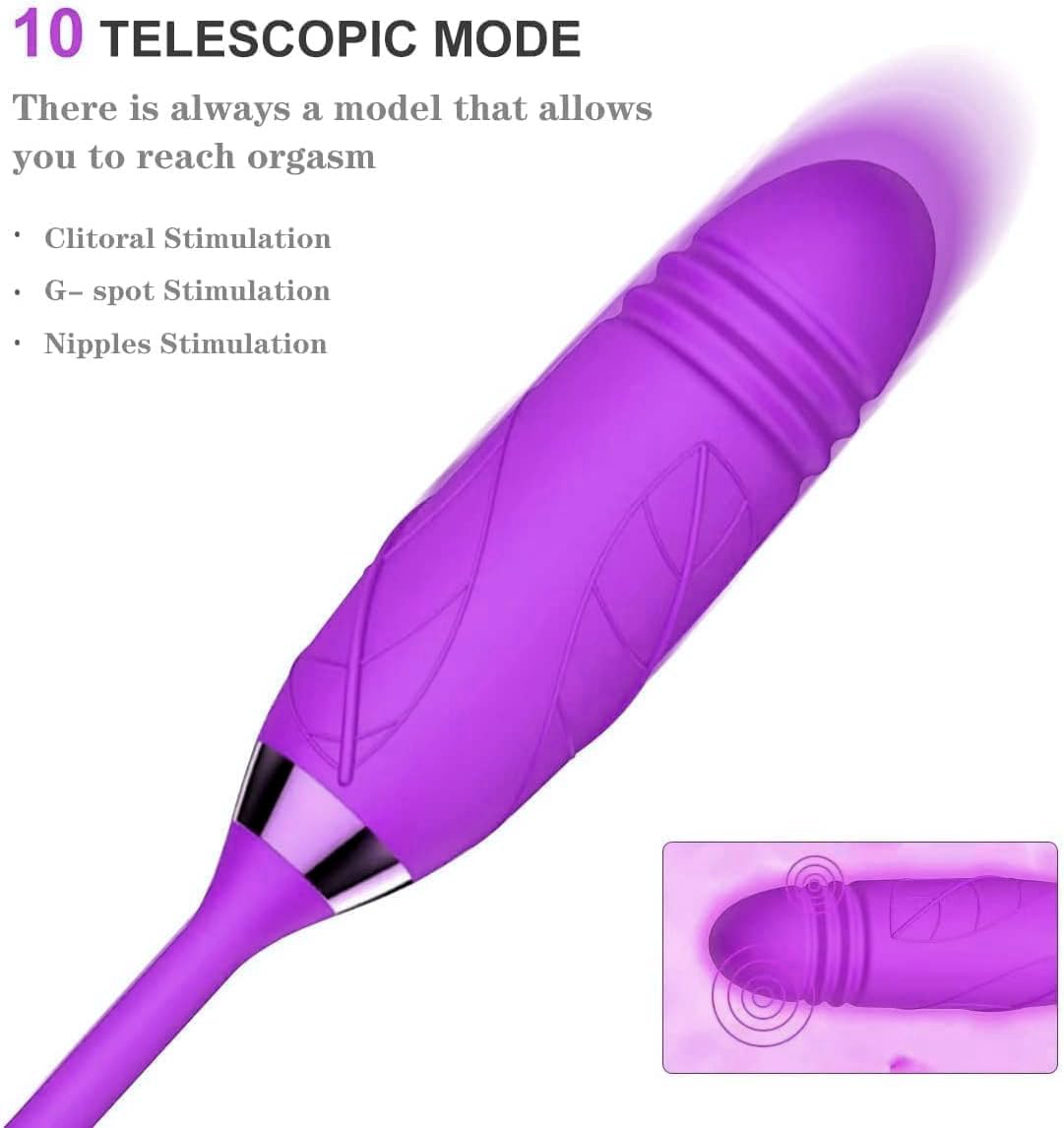 3-in-1 Rose Shape Adult Toy with Tongue Licking, Thrusting & Vibrating Functions - Easy to Use Purple Pleasure Device for Couples & Solo Play (Model BZ890) | Perfect for Romantic Nights, Self-Care & Spicing Up Your Intimate Life