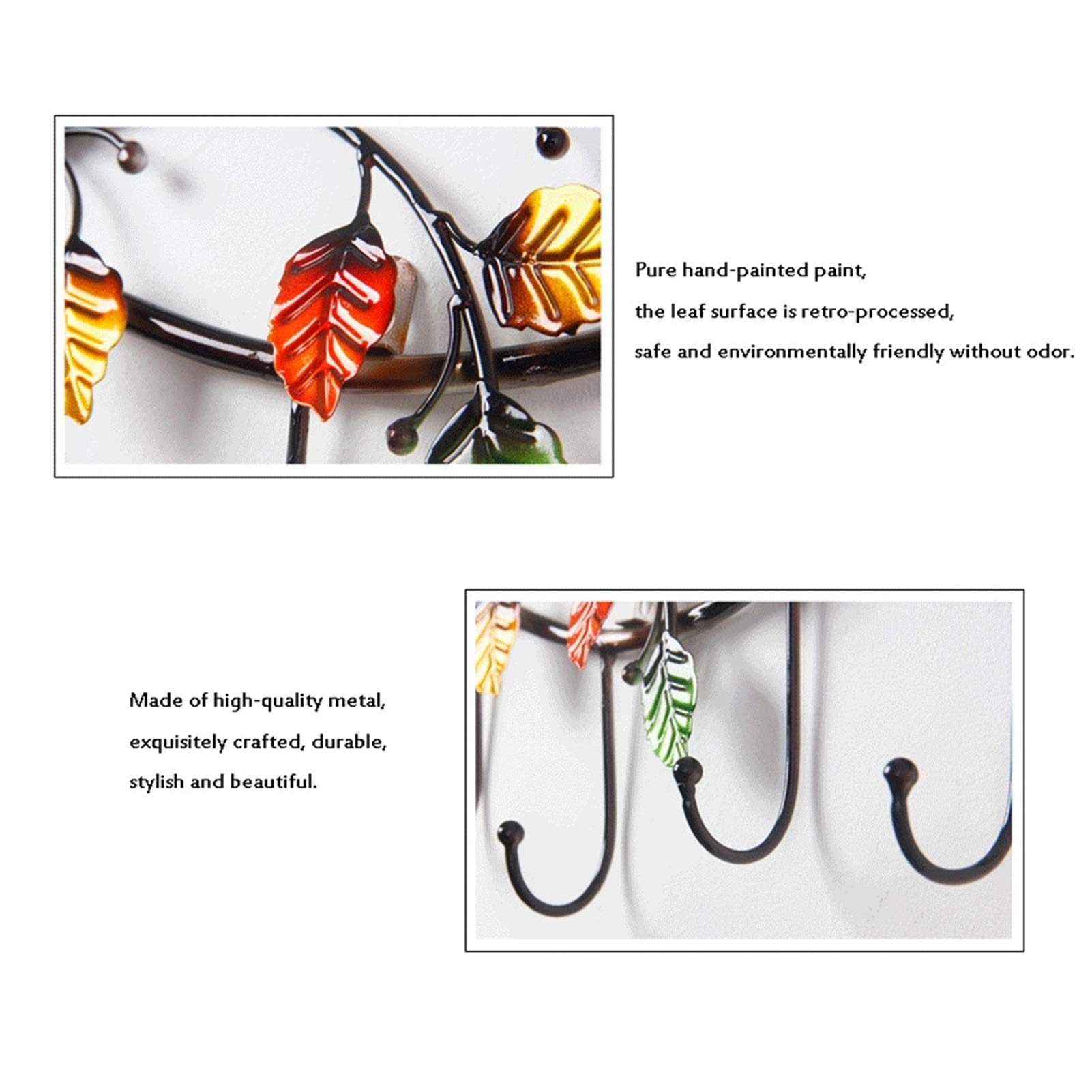 Creative Wrought Iron Wall Mounted Coat Rack - Stylish Clothes & Hat Hanger for Living Room, Bedroom Entryway - Perfect for Organizing Jackets, Scarves, Bags & Home Decor