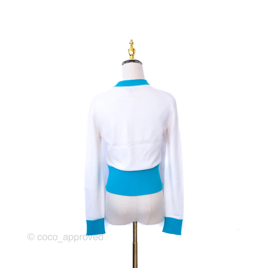 Chanel Two-Tone Cashmere Cardigan - Runway 2019 Spring/Summer Collection - Size 34 - Luxury Women's Knitwear for Office & Evening Events
