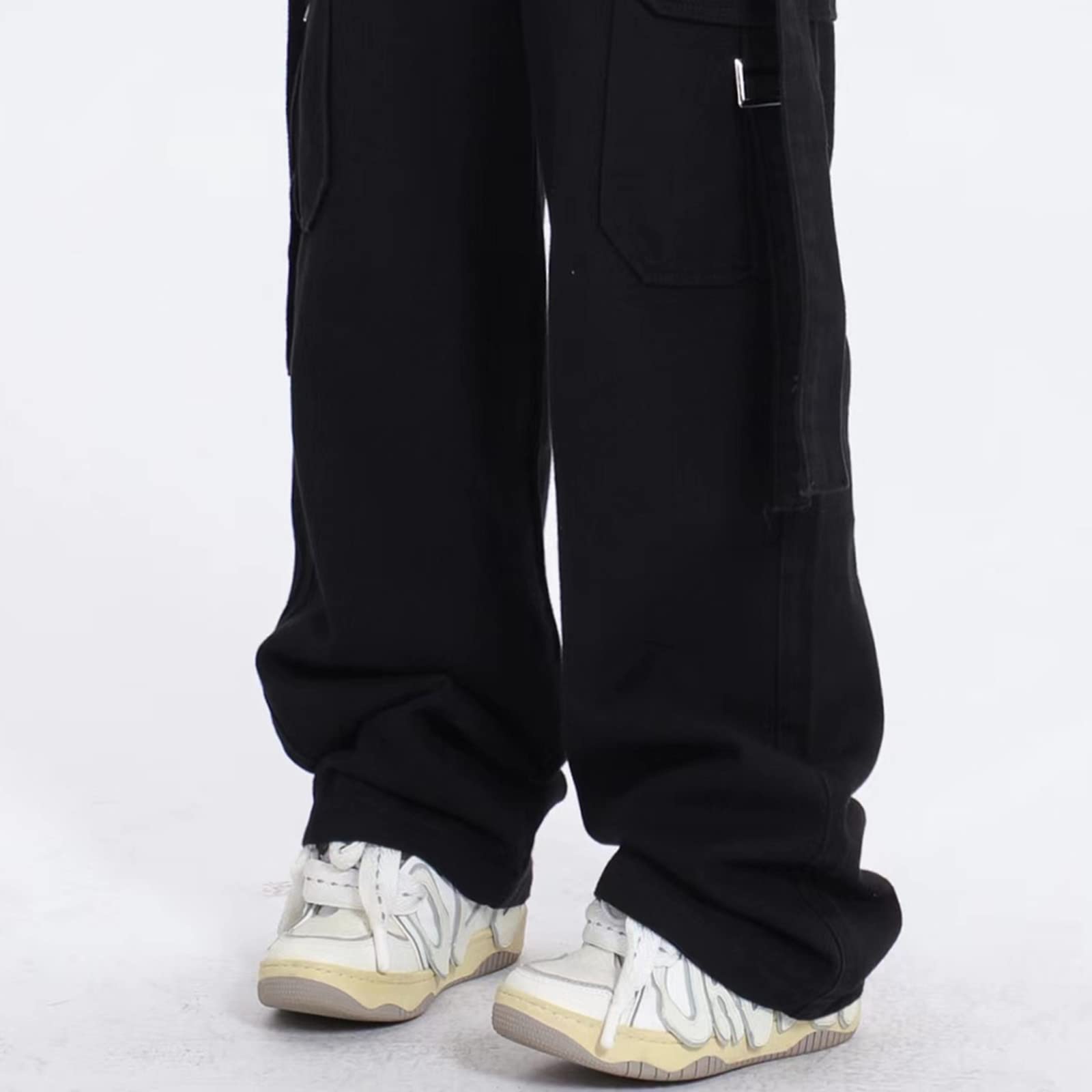 Women's High Waist Wide Leg Cargo Jeans - Y2K Fashion Denim Pants with Flap Pockets & Belt | Trendy Boyfriend Baggy Jeans for Casual Outfits & Streetwear Style