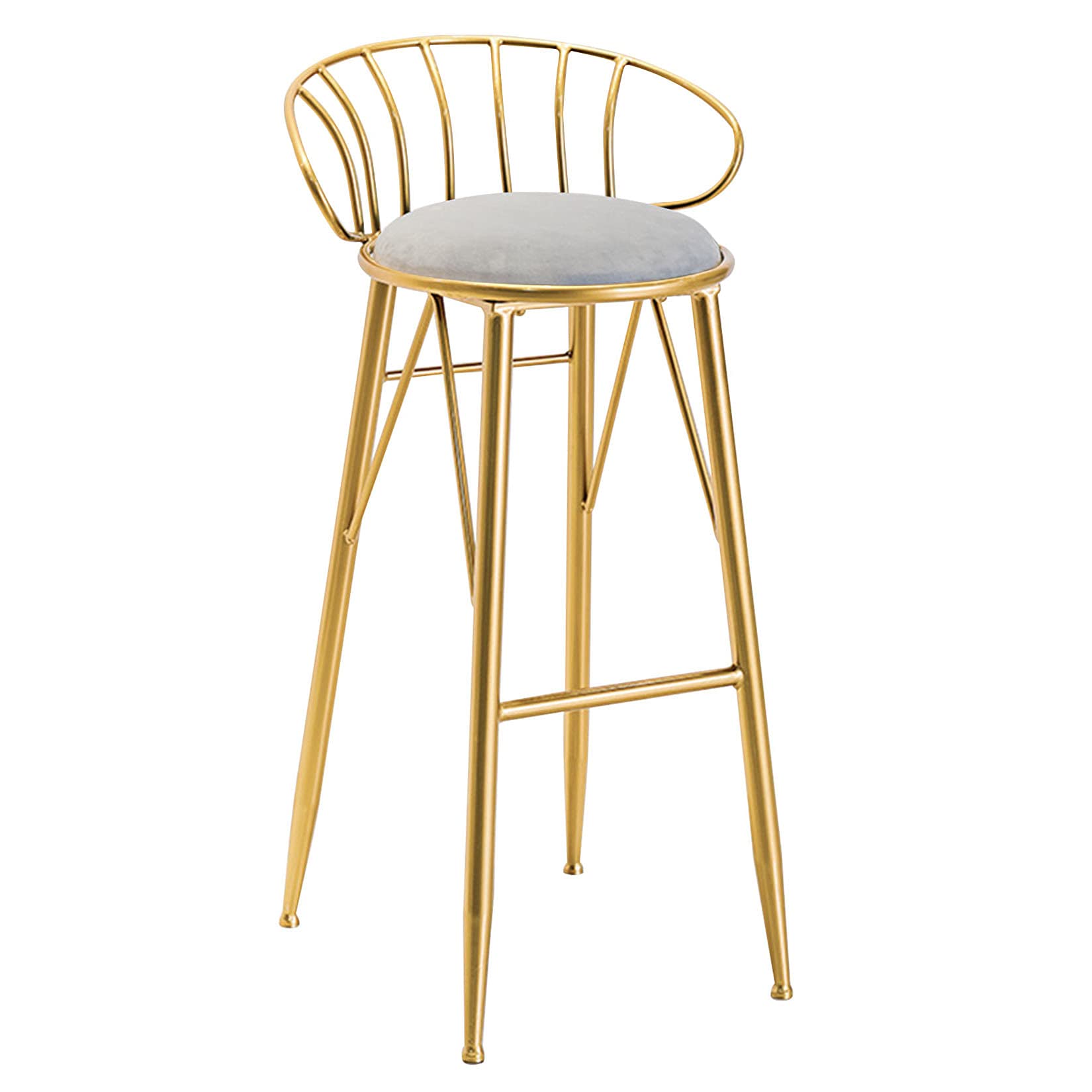 Velvet Bar Stools with Backrest & Metal Footrest - Adjustable Height Kitchen Counter Chairs for Breakfast Nook, Home Bar & Dining Room - Set of 2 Modern High Stools