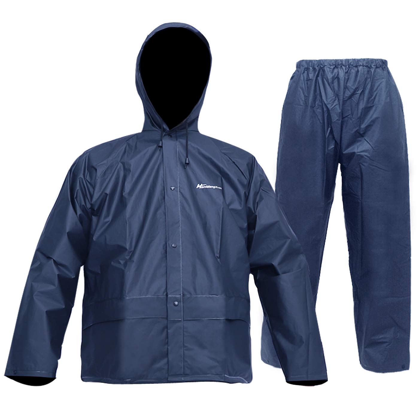 Waterproof Men's Rain Suit - Ultra Lightweight Rain Jacket & Pants Set for Outdoor Work, Hiking & Fishing Gear - All-Weather Rainwear Protection