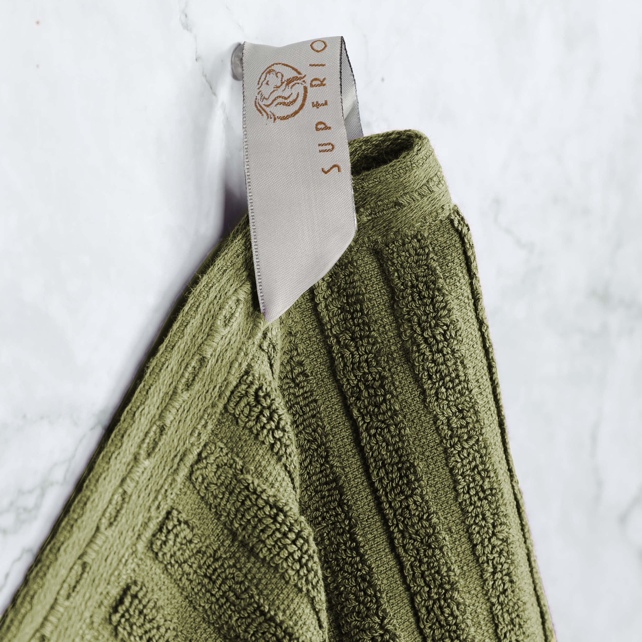 Premium Soho Ribbed Textured Cotton Hand Towels & Bath Sheets Set - Ultra Absorbent, Soft & Quick-Drying - Perfect for Bathroom, Spa, Gym & Guest Use