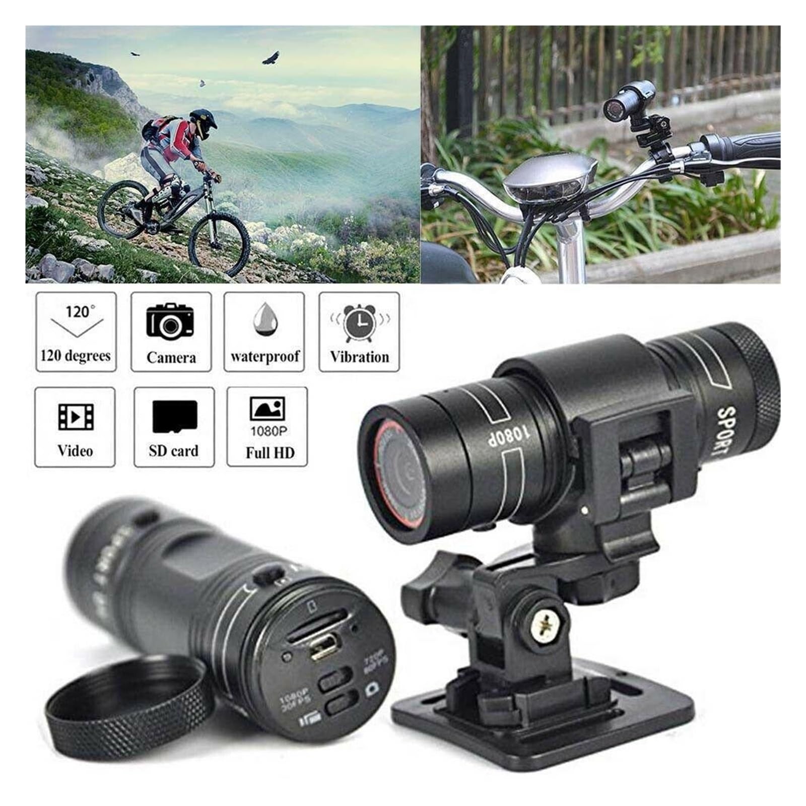 **MZZYG 4K Action Camera - Waterproof Sports Camera for Mountain Biking, Motorcycle, Helmet Mount & Car Dash Cam - Includes 32GB SD Card - Perfect for Outdoor Adventures & Extreme Sports**